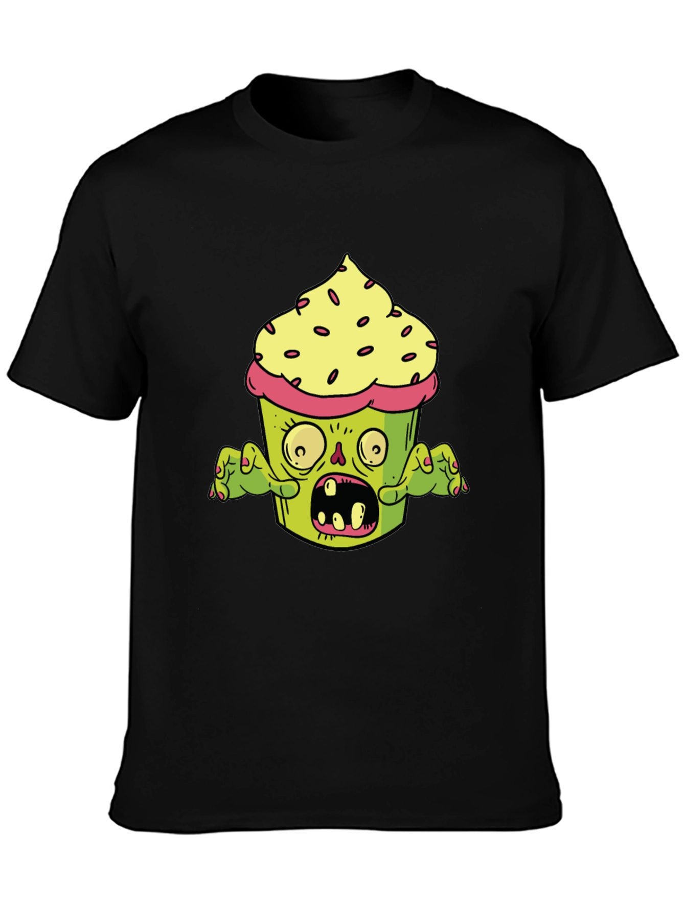 Black Zombie Cupcake T-Shirt - Graphic Novelty Tee view 3