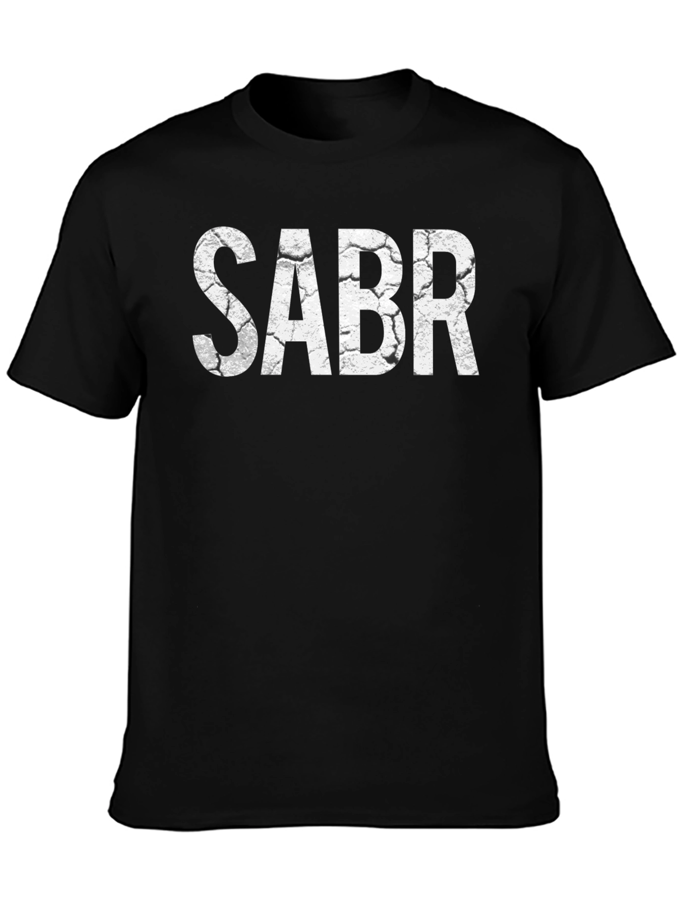 Black SABR Graphic Tee - Cracked Print T-Shirt view 3