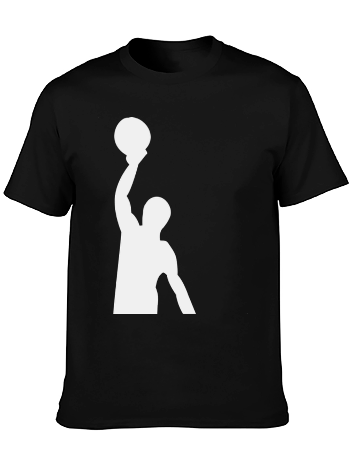 Black Basketball Player Graphic Tee - Black Cotton T-Shirt view 3