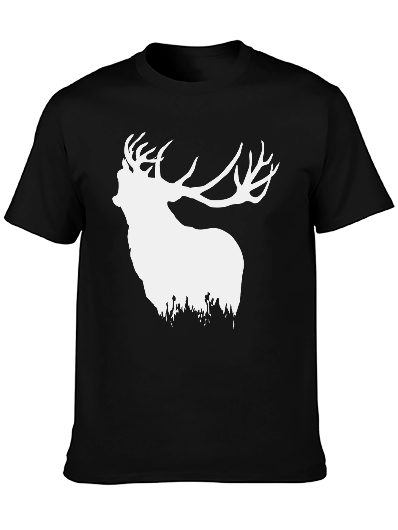 Black Stag Graphic Tee - Black Deer T-Shirt view 3