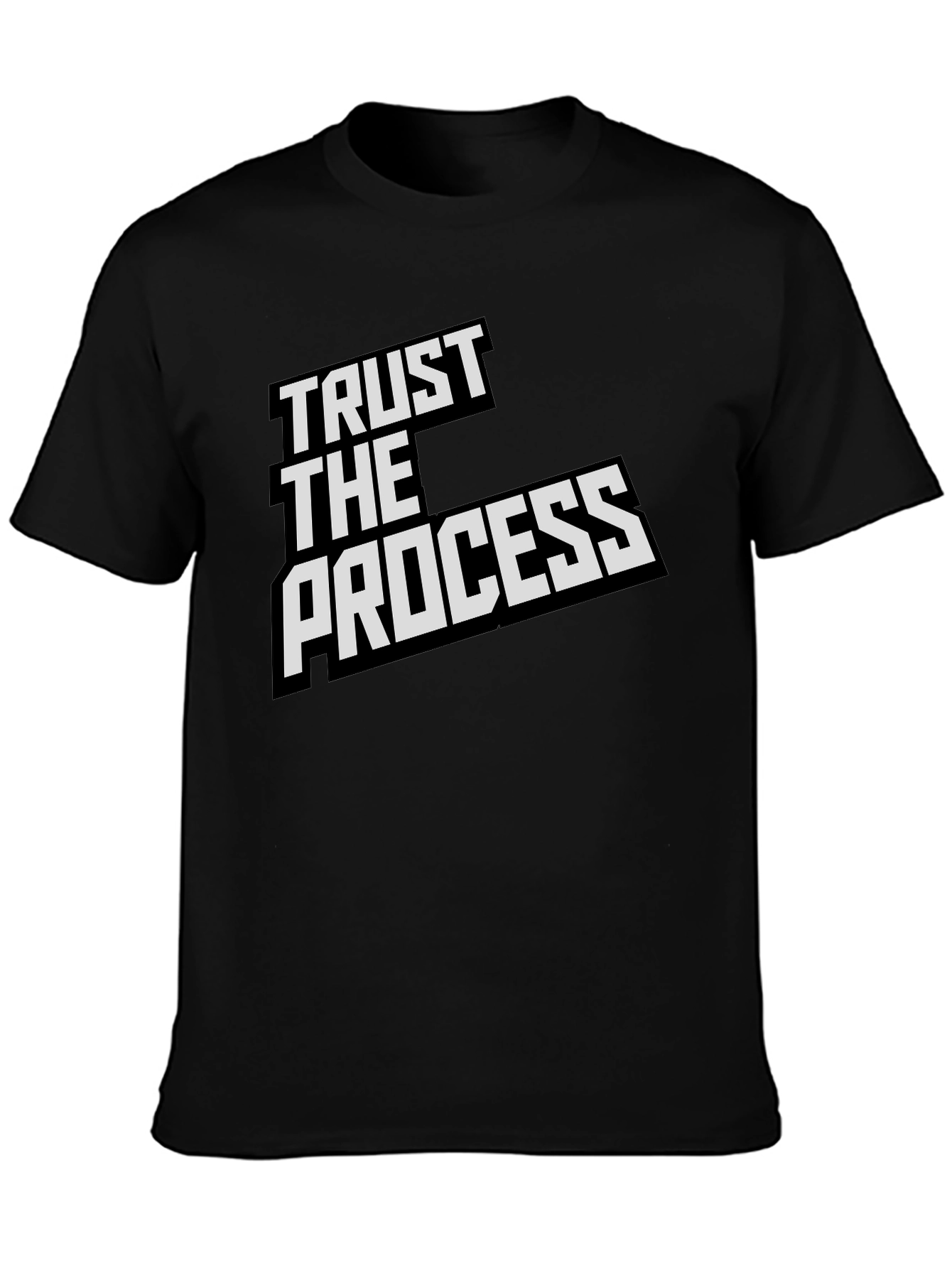 Black Trust The Process Black Graphic T-Shirt view 3