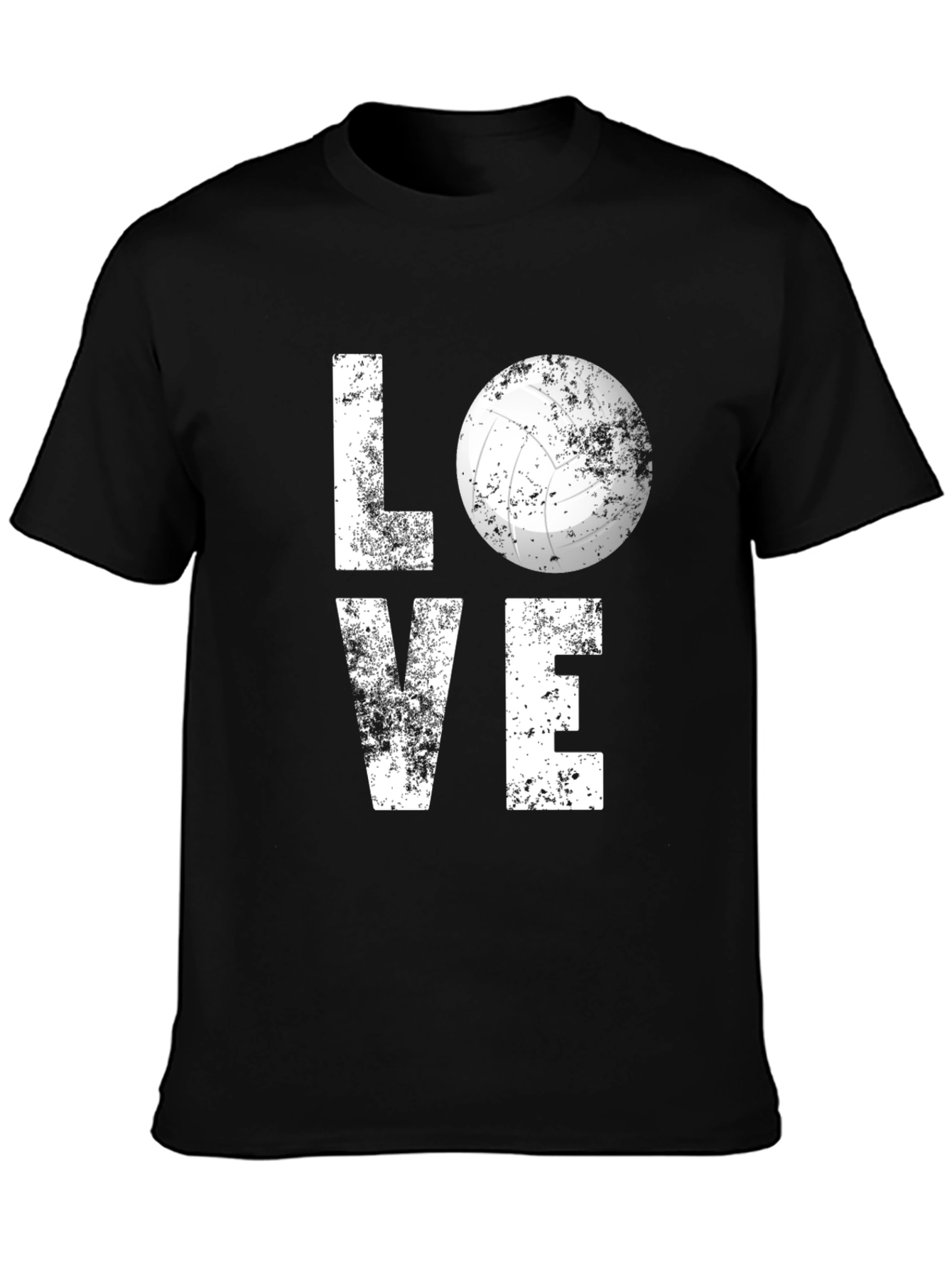 Black Love Volleyball Graphic Tee - Black Cotton Blend view 3
