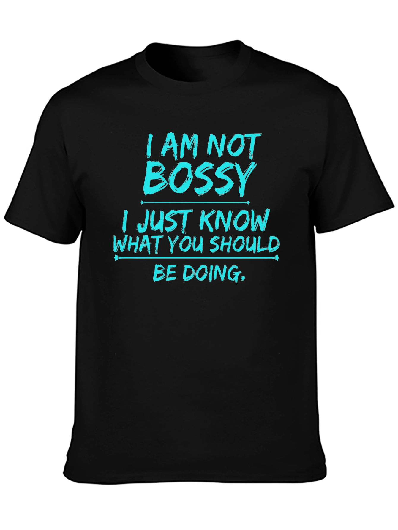Black I Am Not Bossy Men's Graphic T-Shirt view 3