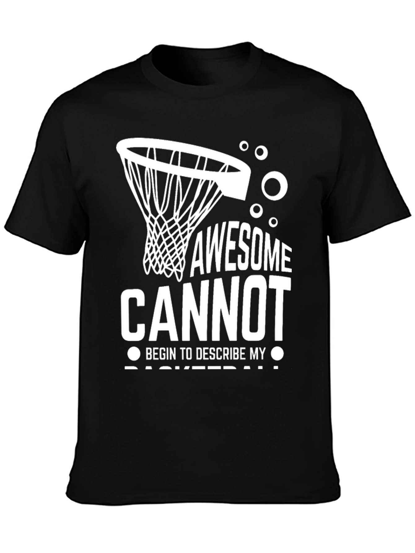 Black Awesome Basketball Graphic Tee - Black view 3