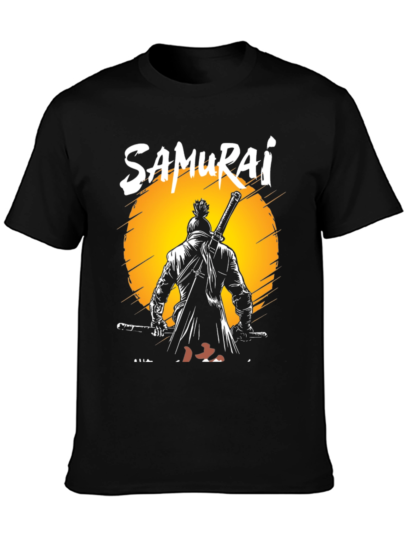 Black Samurai Warrior Graphic Tee - Martial Arts T-Shirt view 3