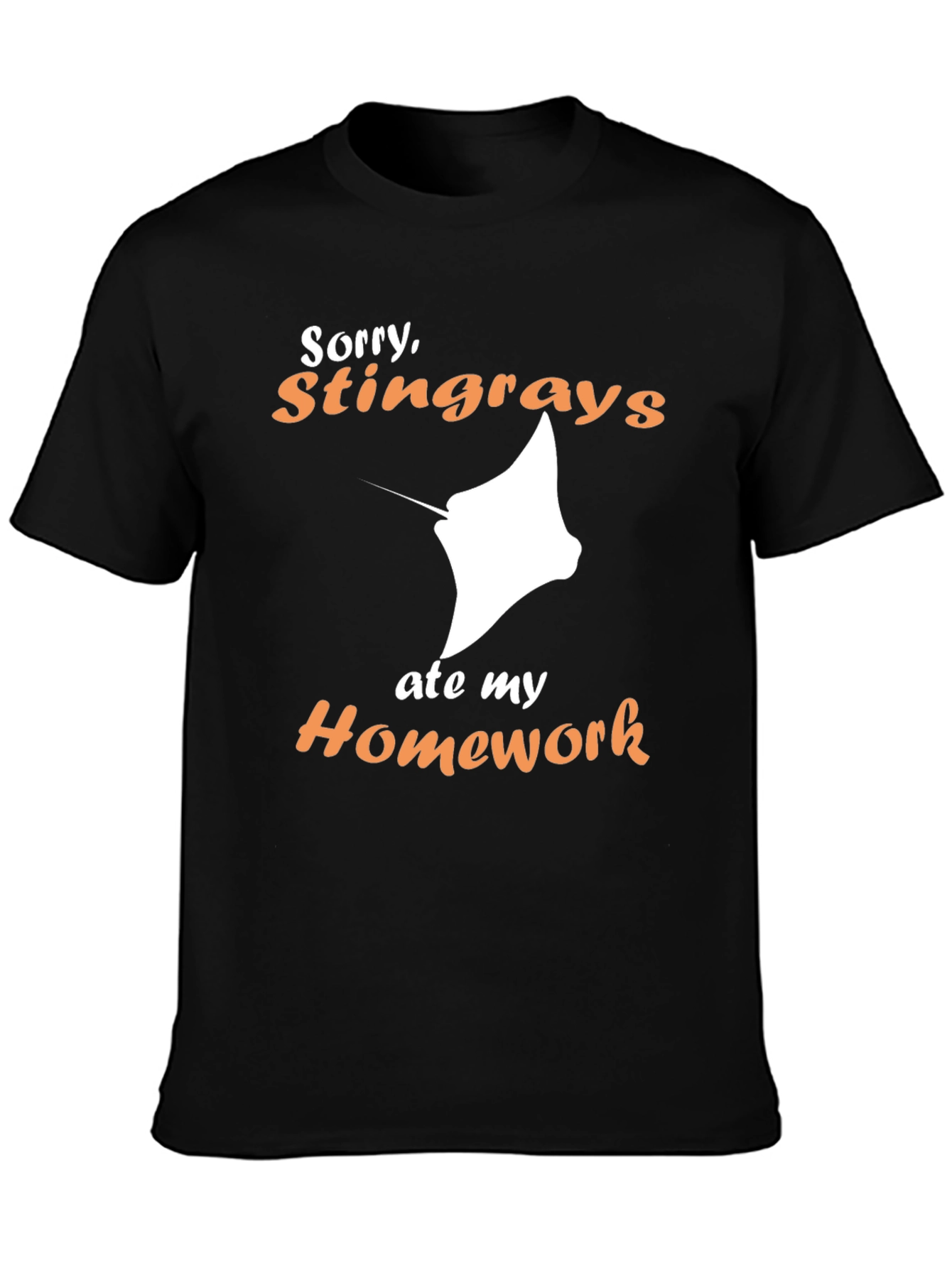 Black Stingray Ate My Homework Graphic T-Shirt view 3