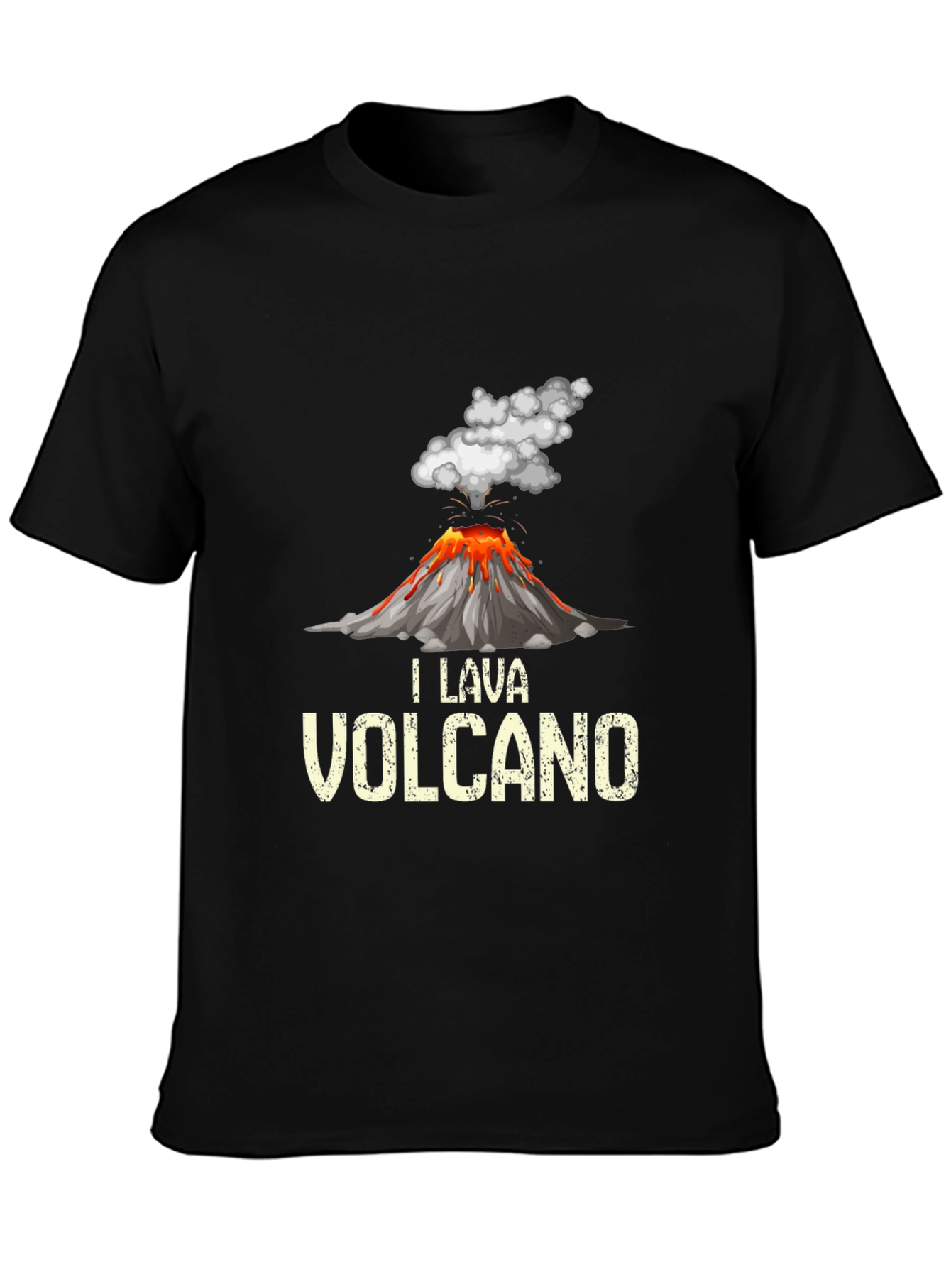 Black Volcano Lava T-Shirt - Unique Graphic Tee view 3