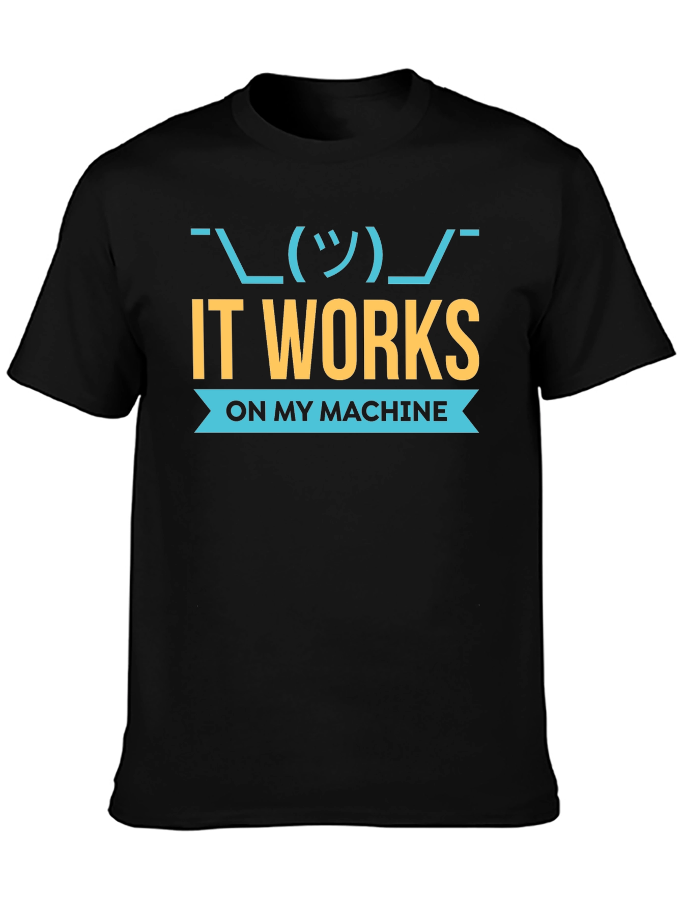 Black It Works On My Machine Programmer T-Shirt view 3