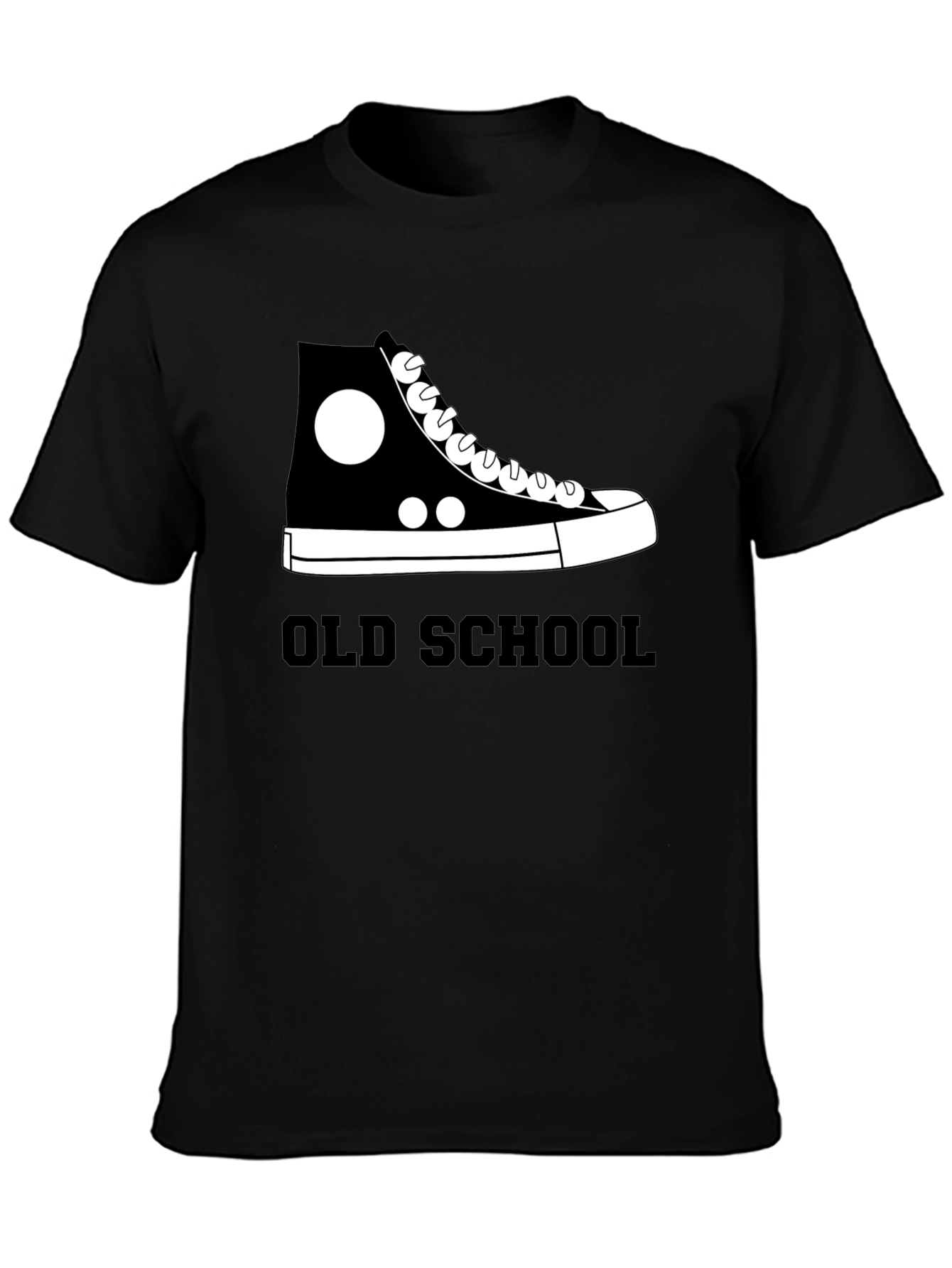 Black Old School High Top Sneaker Graphic T-Shirt view 3