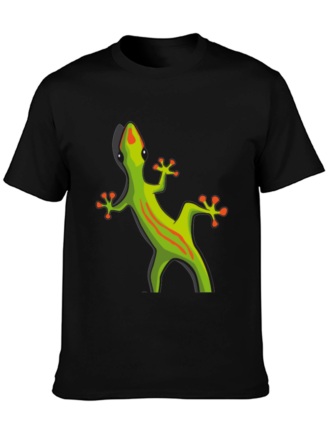 Black Black T-Shirt with Gecko Graphic view 3