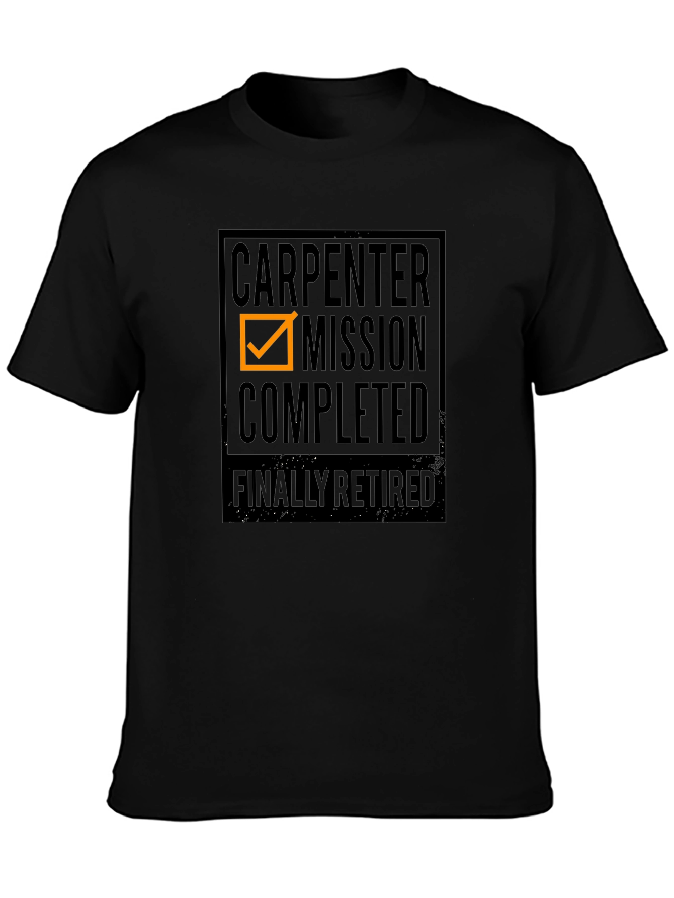 Black Carpenter Mission Completed - Retirement T-Shirt view 3