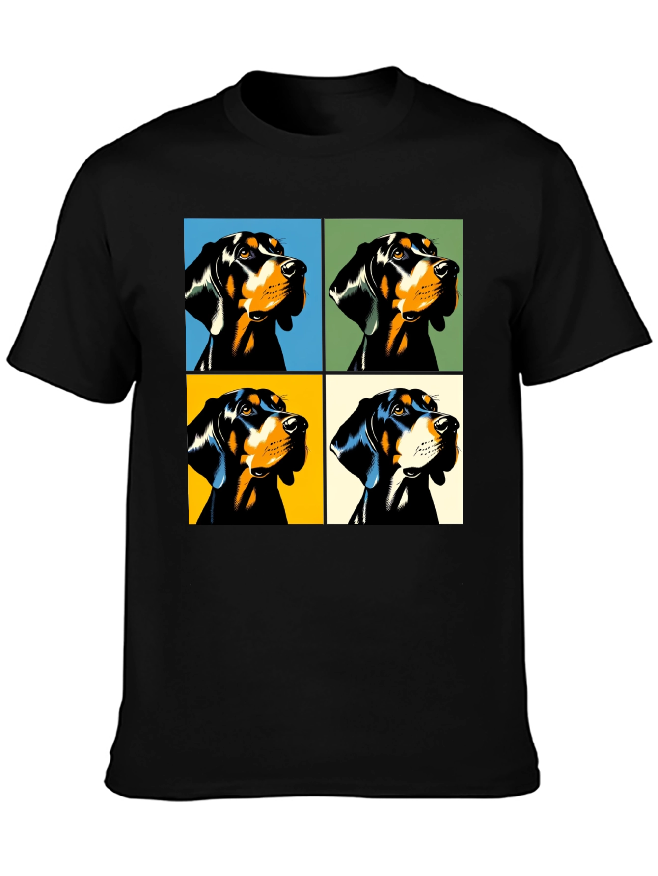 Black Pop Art Dog T-Shirt - Modern Style view 3