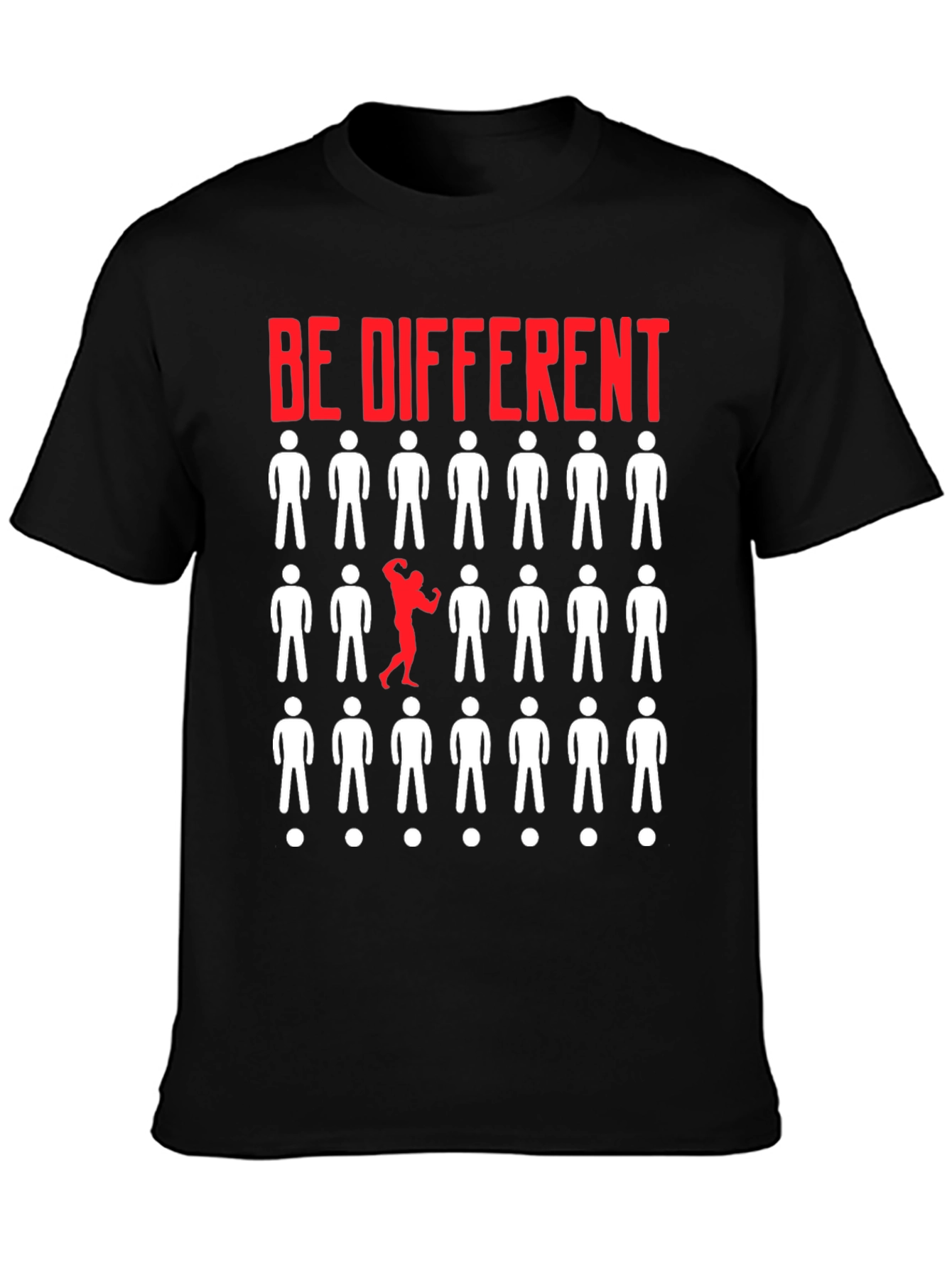 Black Be Different Graphic T-Shirt - Black view 3