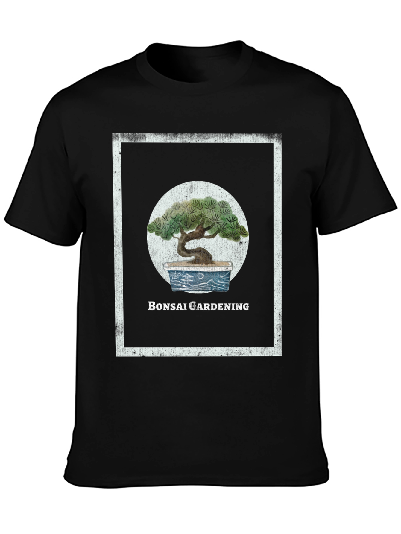 Black Bonsai Gardening Graphic Tee view 3