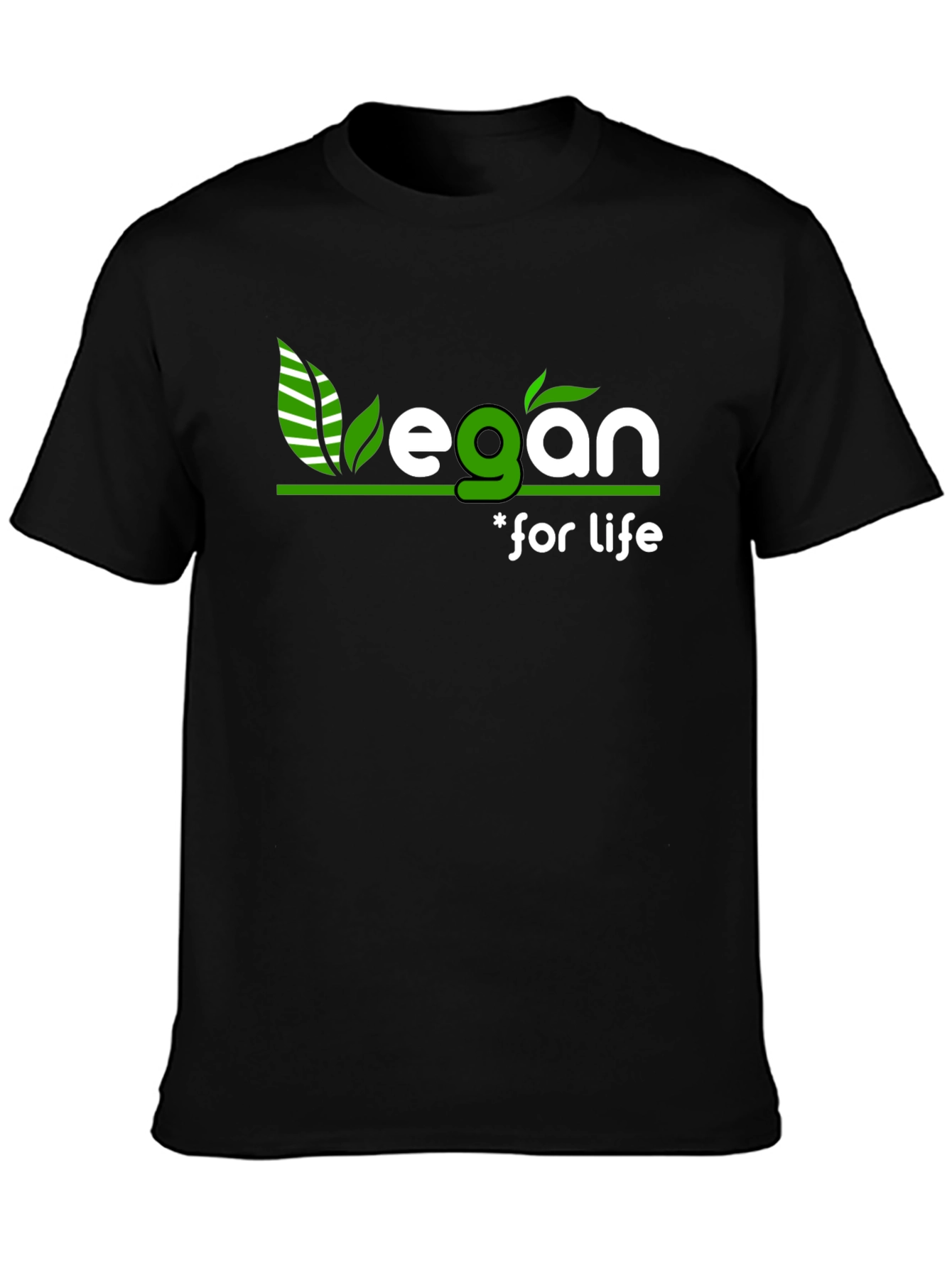 Black Vegan for Life Graphic Tee - Stylish Black T-Shirt view 3