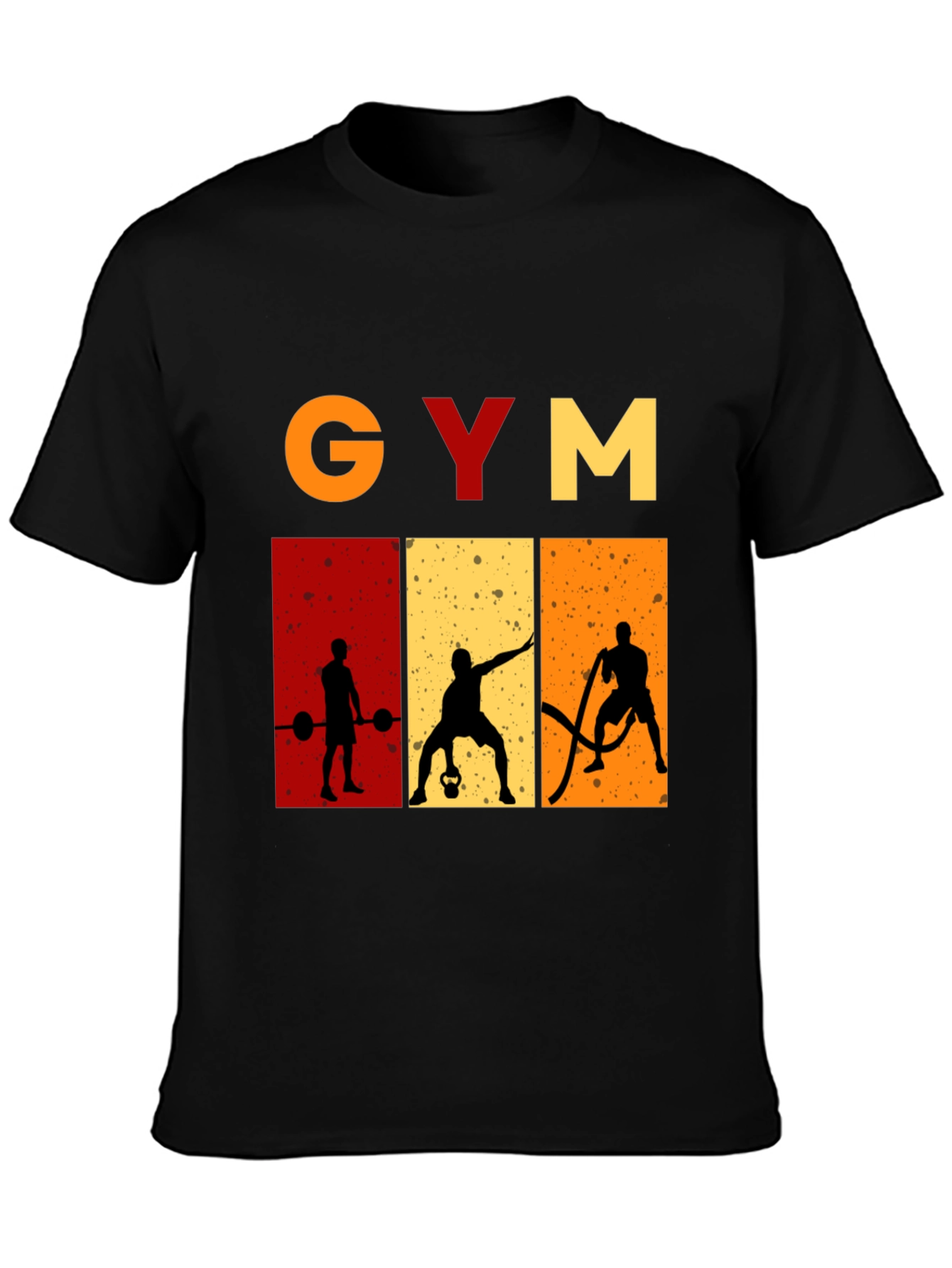 Black Gym Motivation Graphic Tee - Fitness Workout Shirt view 3