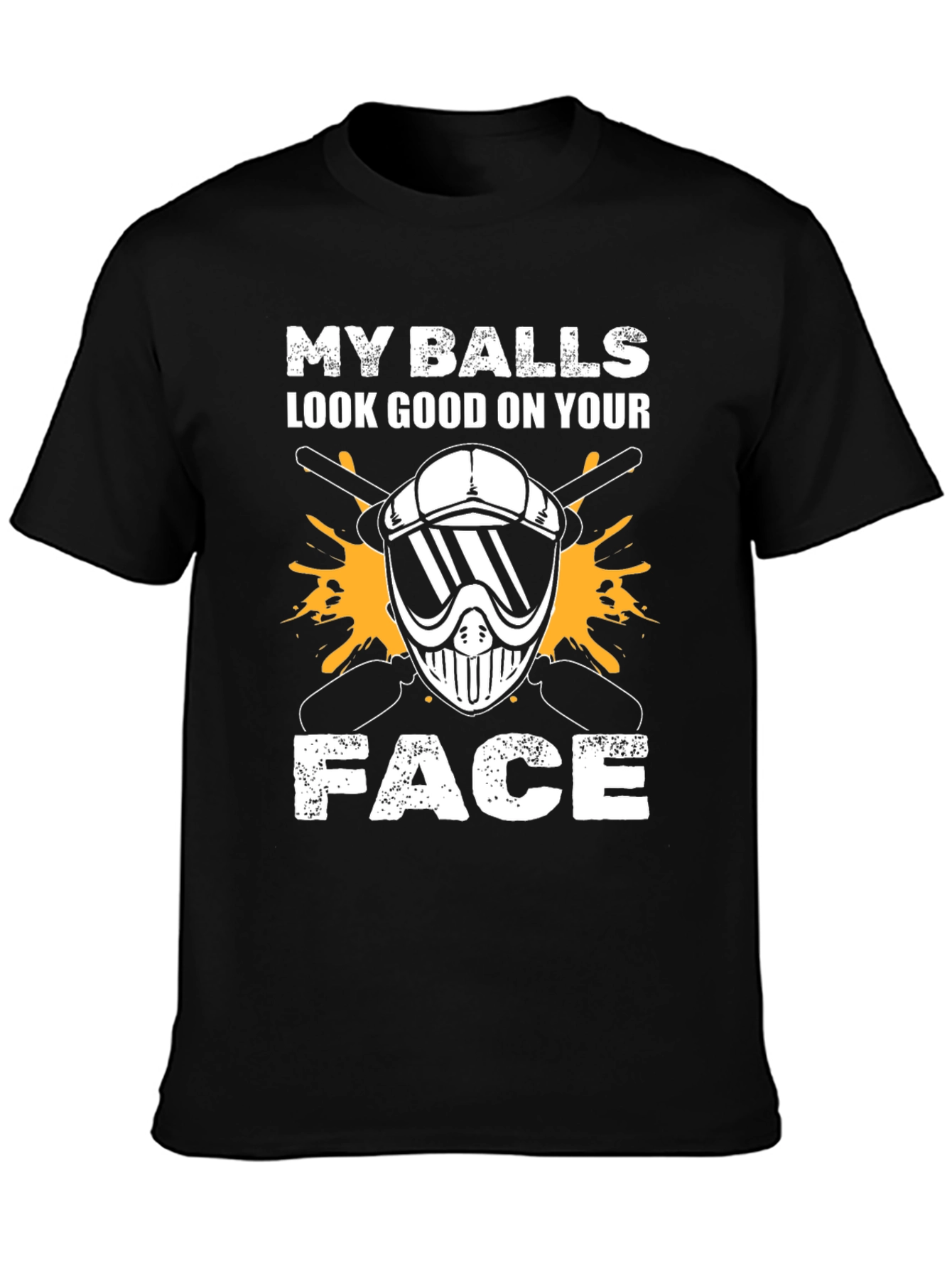 Black Funny Graphic T-Shirt - My Balls Look Good On Your Face view 3
