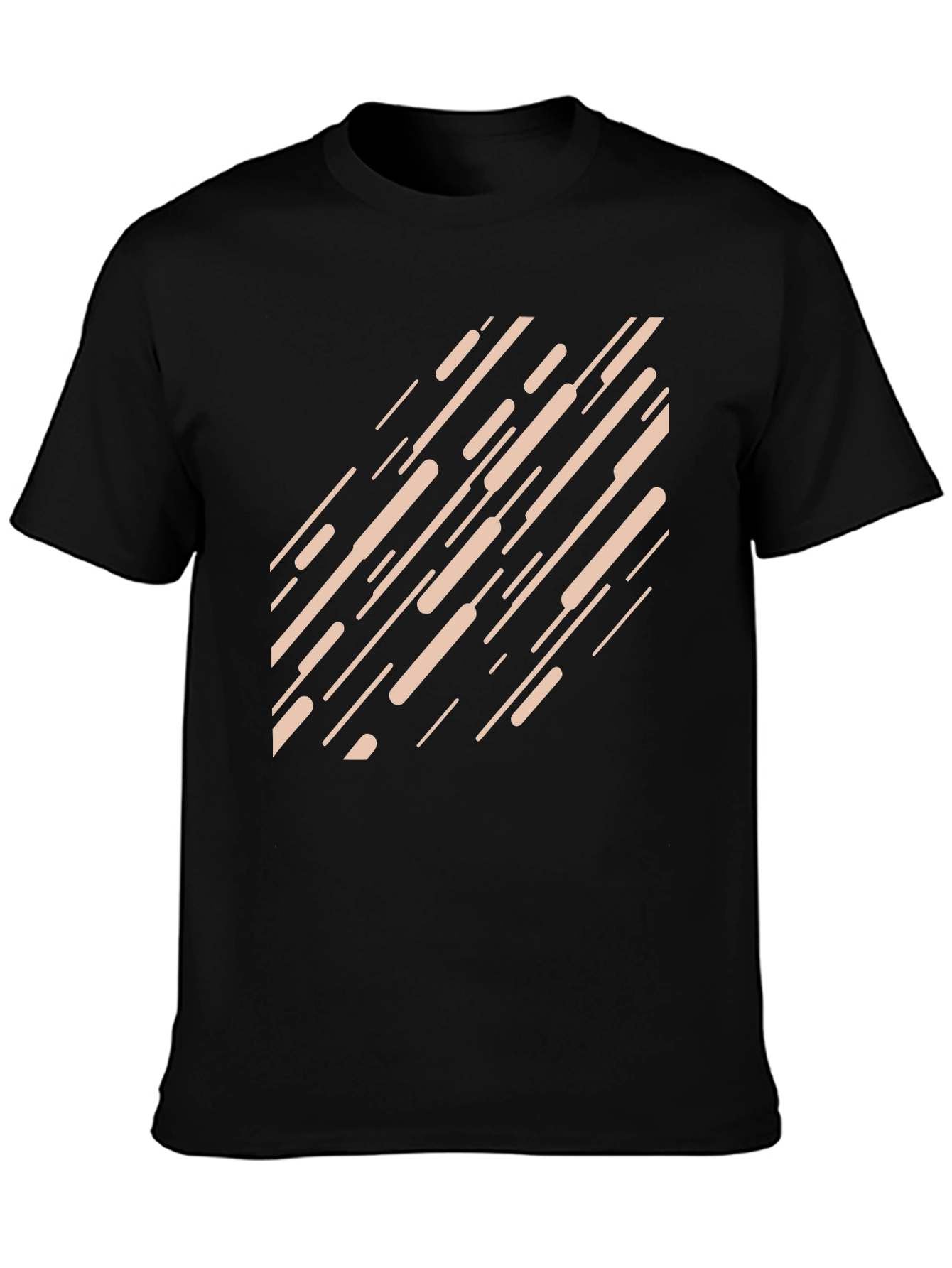 Black Modern Graphic Print Black T-Shirt view 3