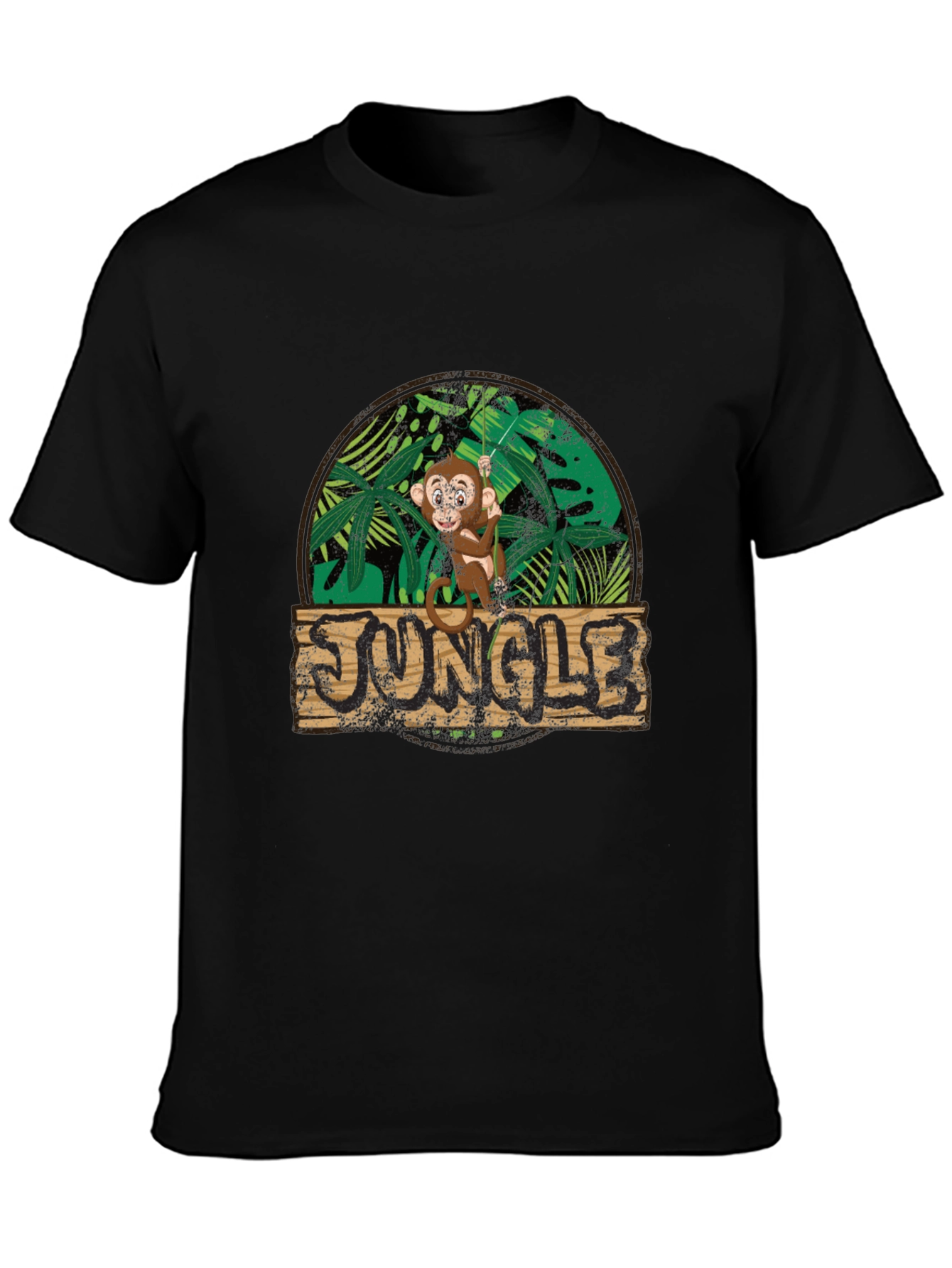Black Jungle Monkey Graphic Tee - Funky Design view 3