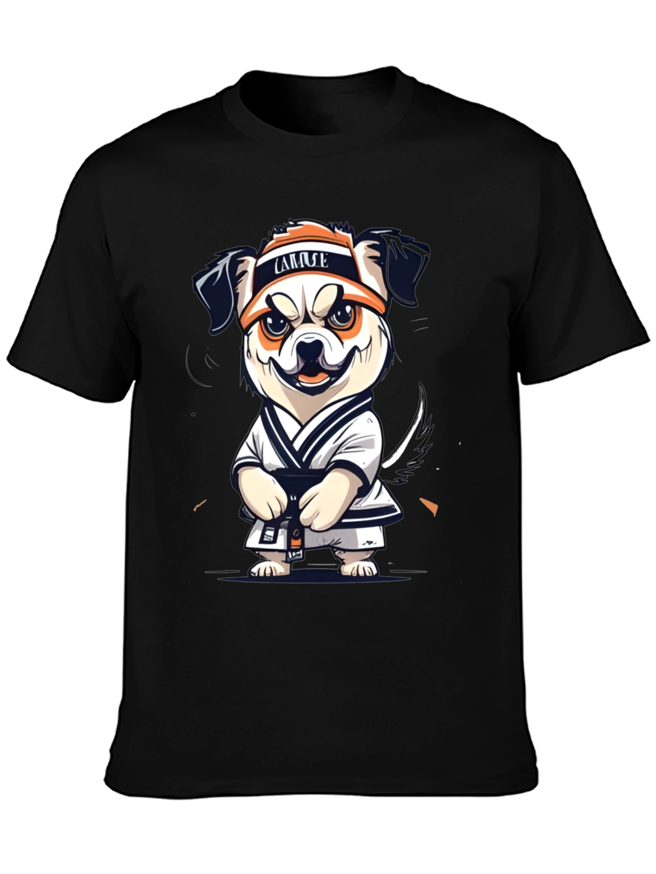 Black Karate Dog Graphic T-Shirt view 3
