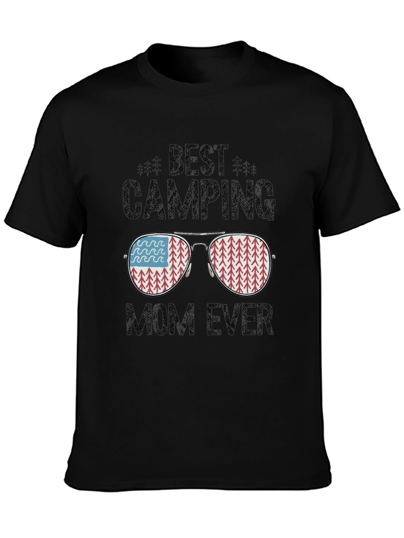 Black Best Camping Mom Ever T-Shirt view 3