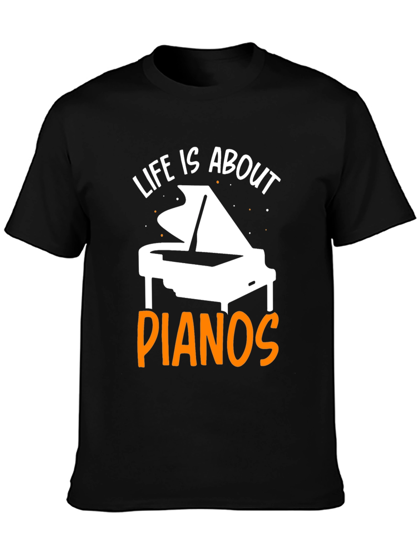 Black Life Is About Pianos Black T-Shirt view 3