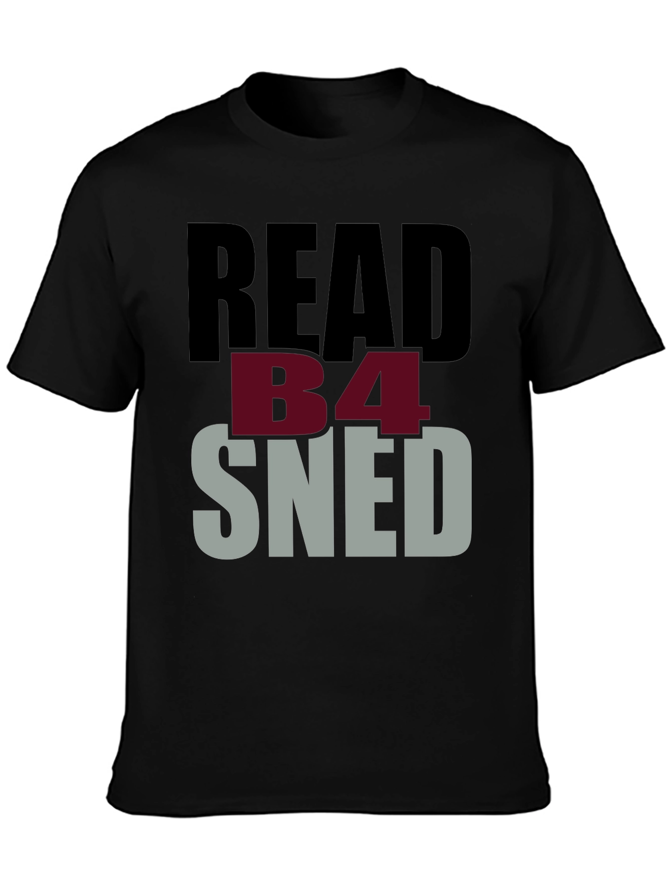 Black Read B4 Sned Black Graphic Tee Shirt view 3