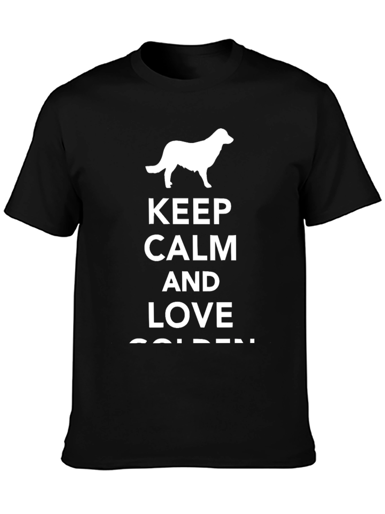 Black Keep Calm and Love Golden Retriever T-Shirt view 3