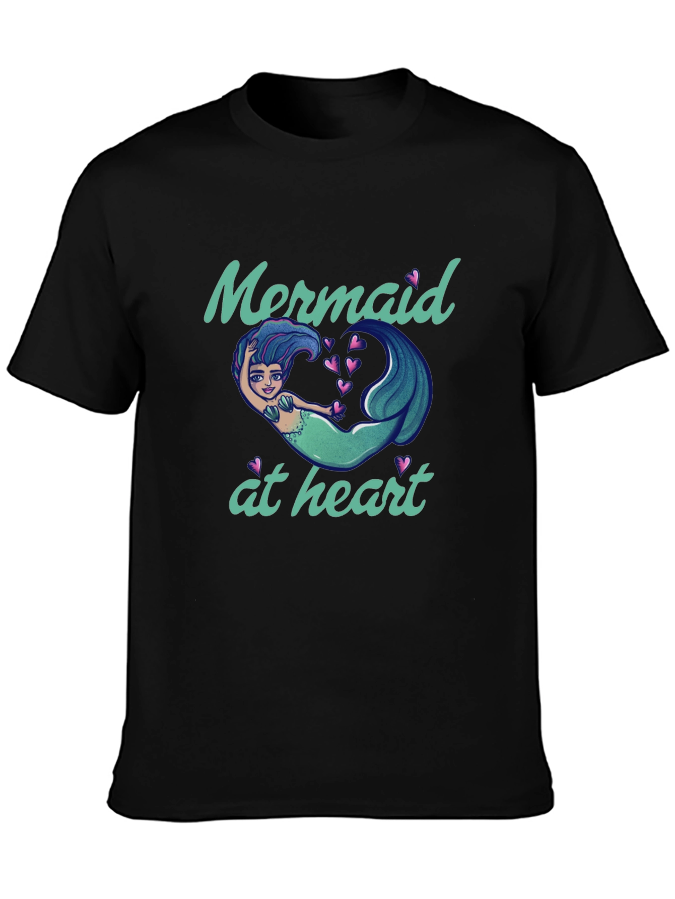 Black Mermaid At Heart Graphic Tee view 3