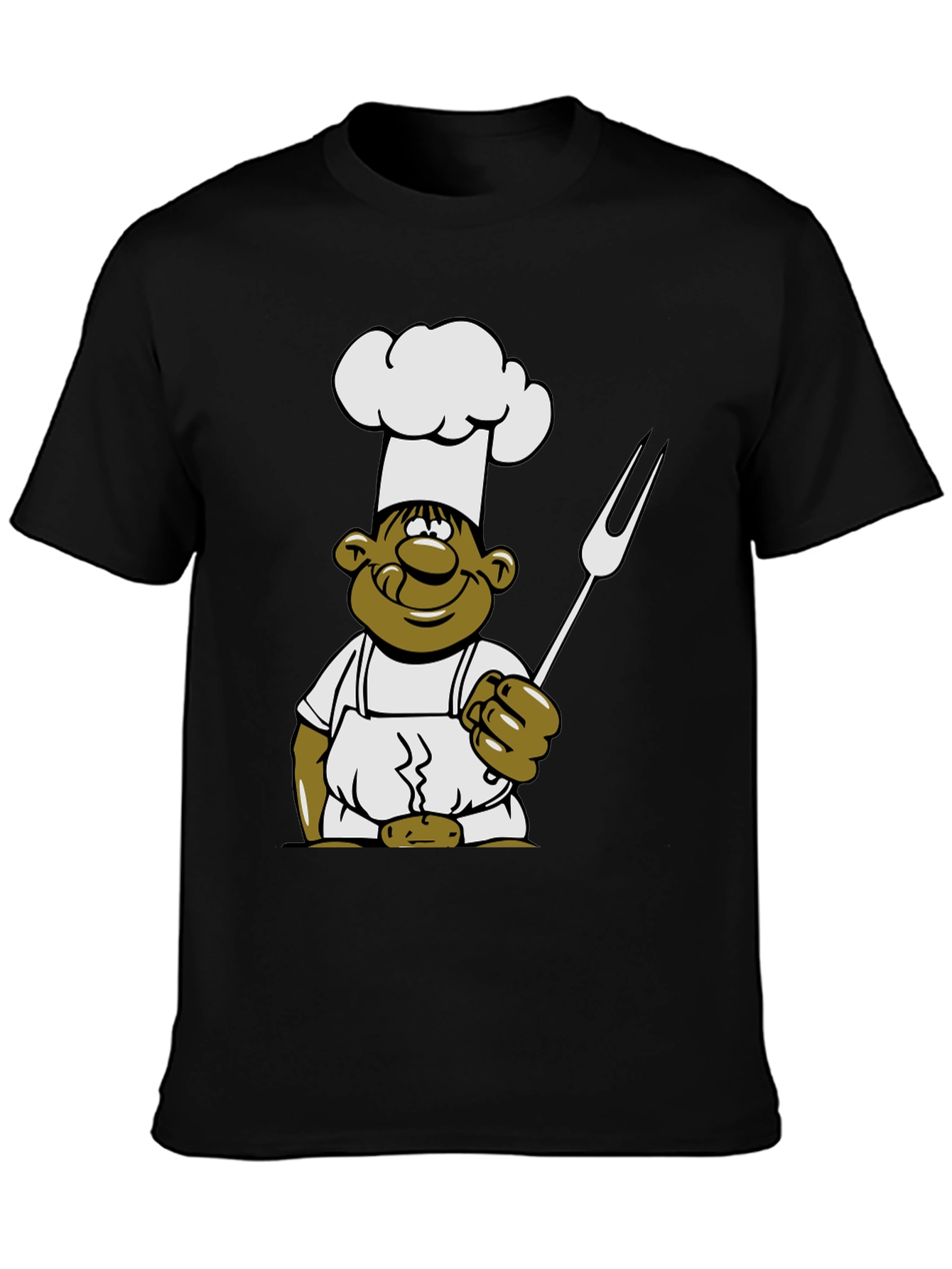 Black Chef Cartoon Graphic T-Shirt - Black view 3