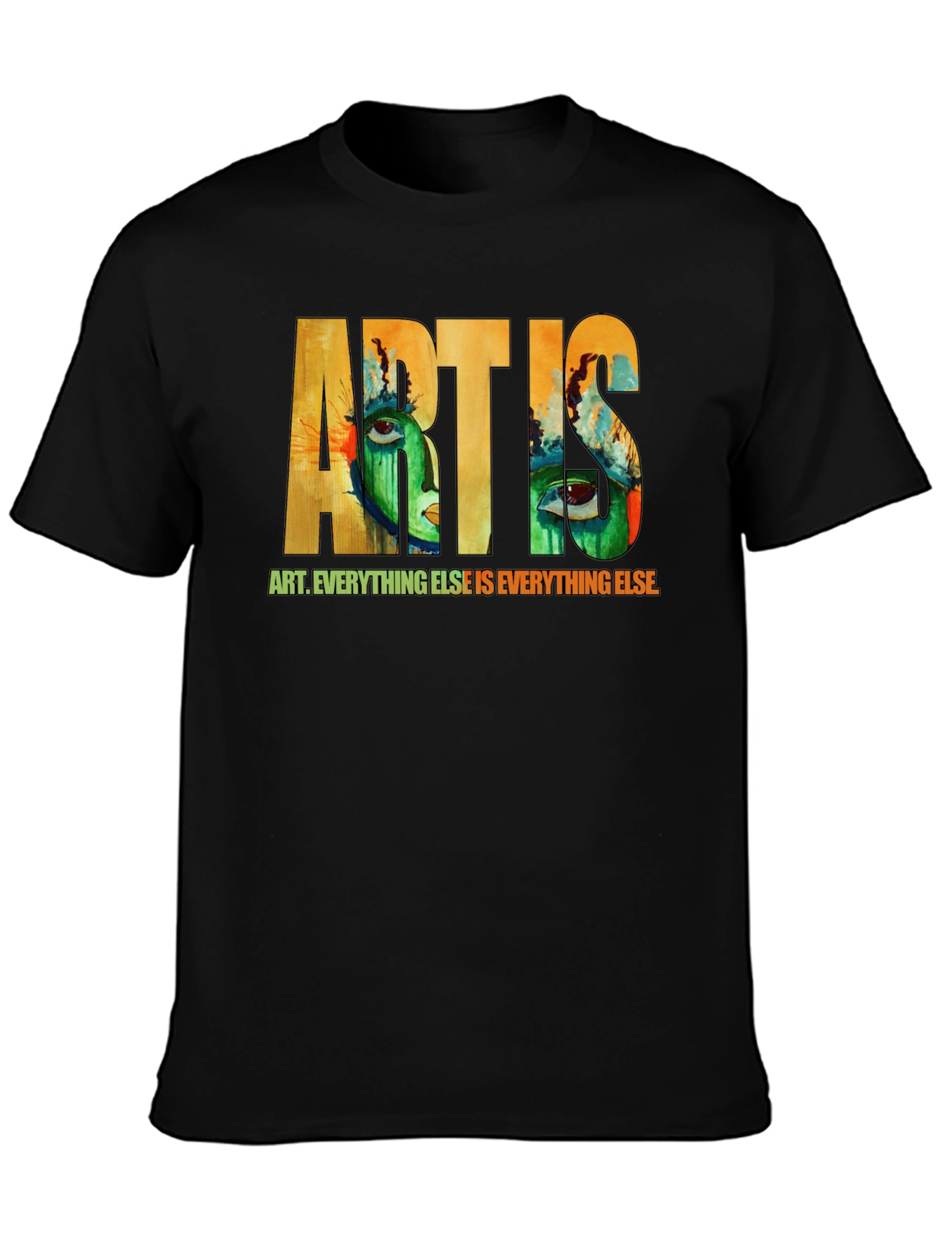 Black Abstract Art T-Shirt - Express Yourself view 3