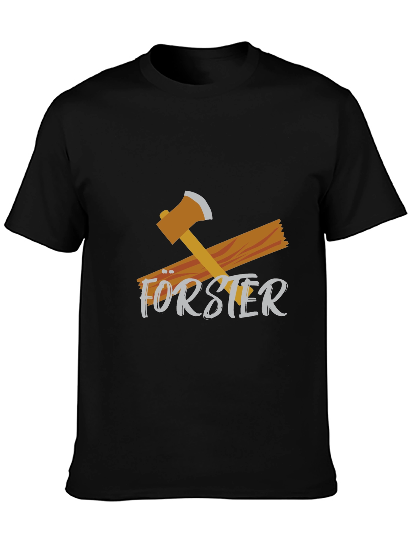Black Forster Lumberjack T-Shirt - Axe Wood Graphic Tee view 3