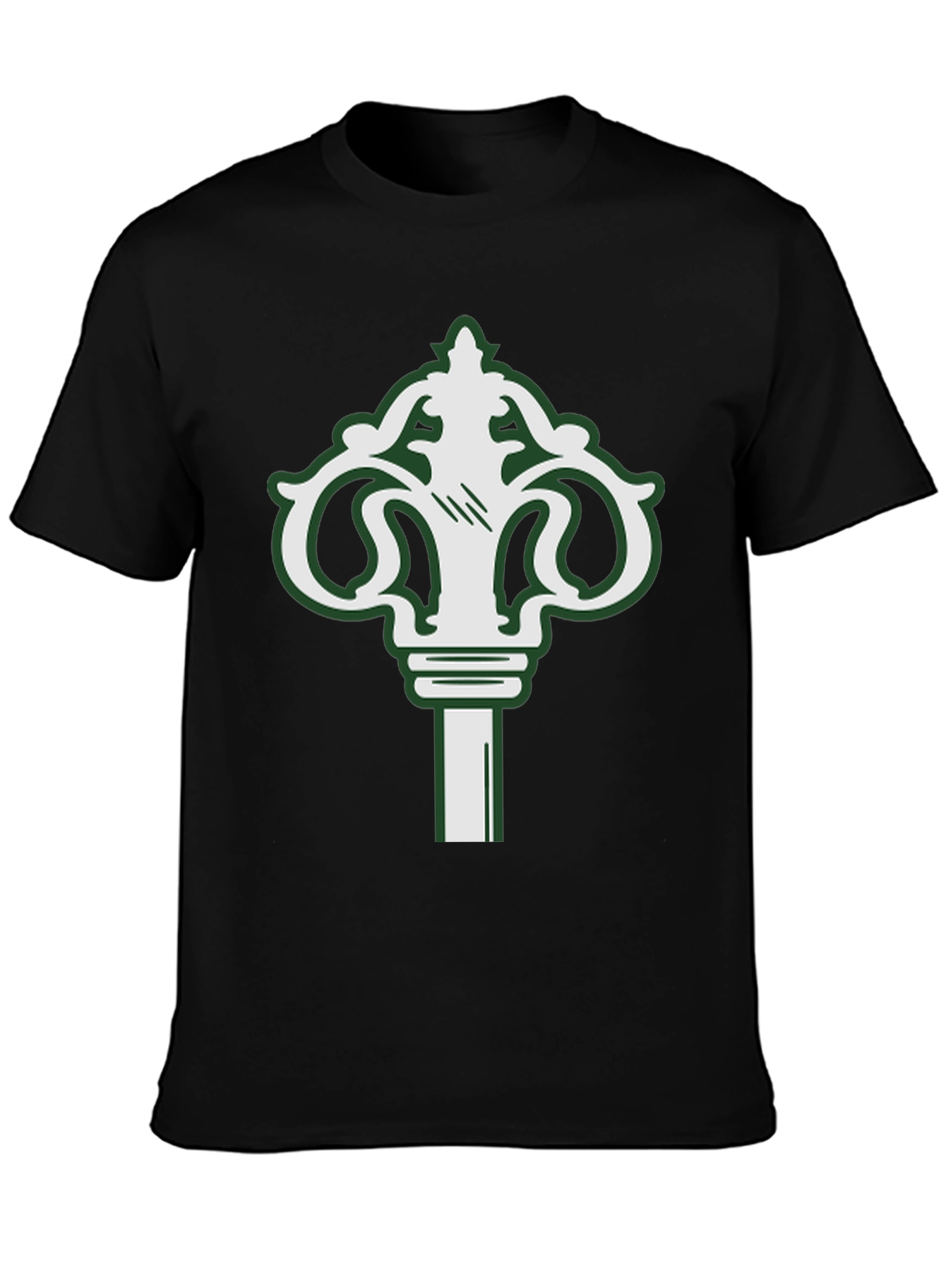 Black Key Design Black T-Shirt view 3