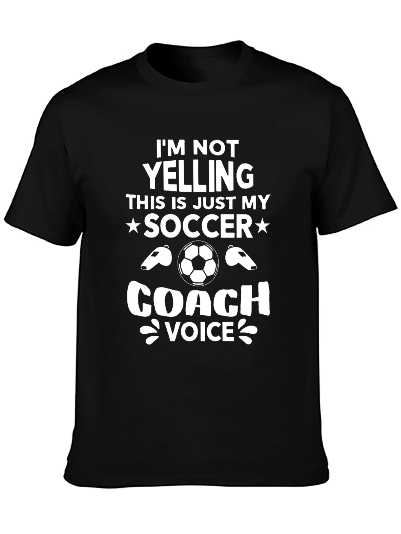 Black Soccer Coach Voice T-Shirt - Funny Coach Tee view 3