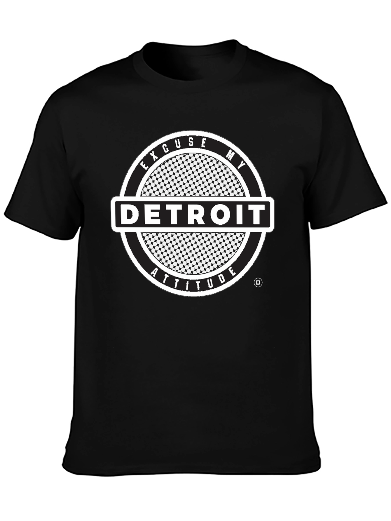 Black Detroit Attitude Black Graphic Tee view 3