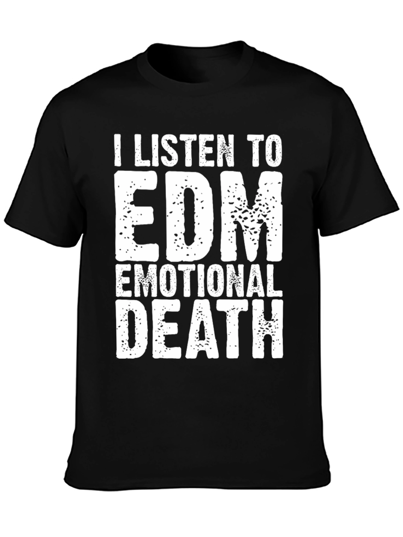 Black EDM Emotional Death Graphic Tee view 3