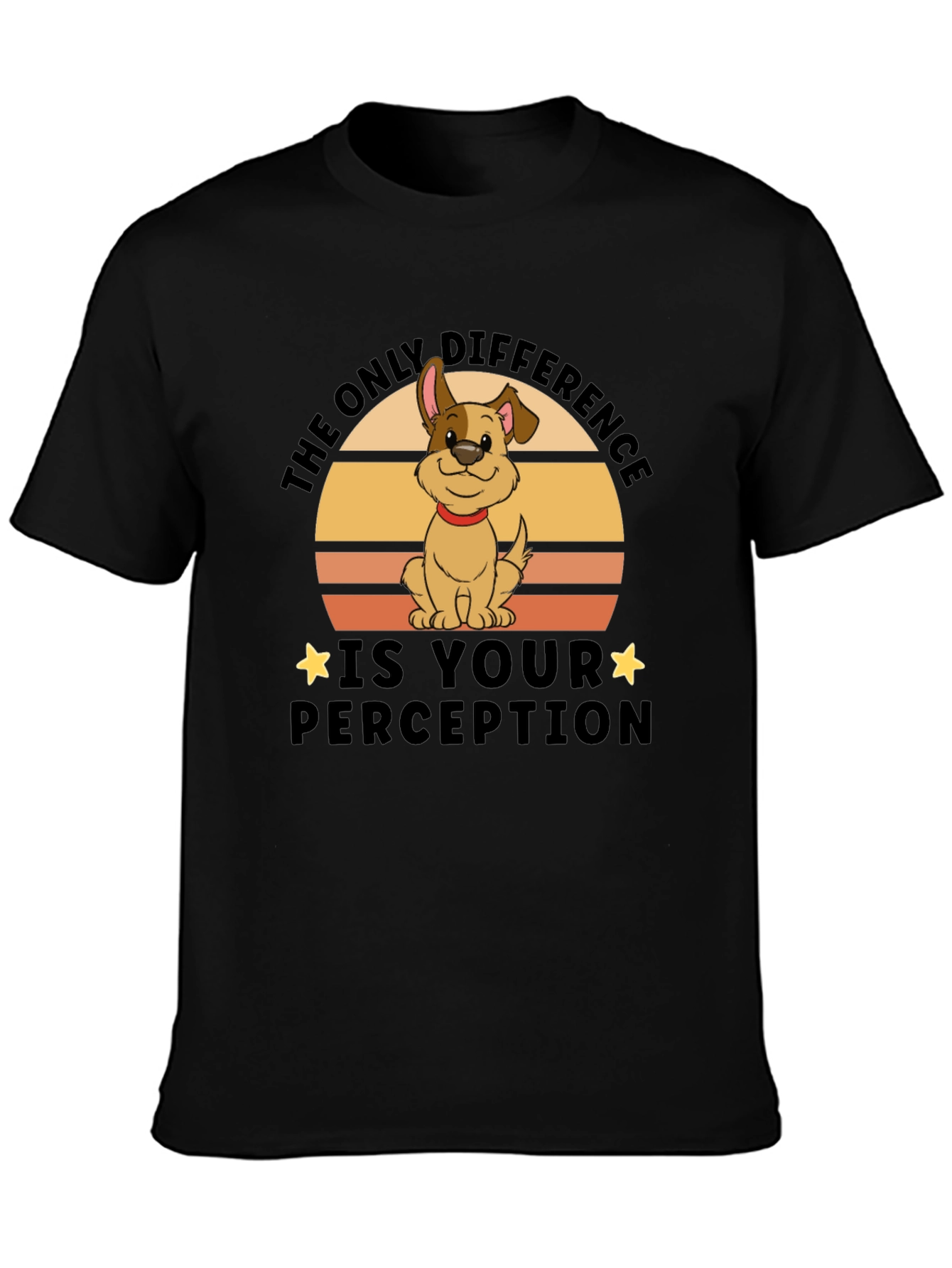 Black Dog Perception Graphic Tee - Unisex Black T-Shirt view 3