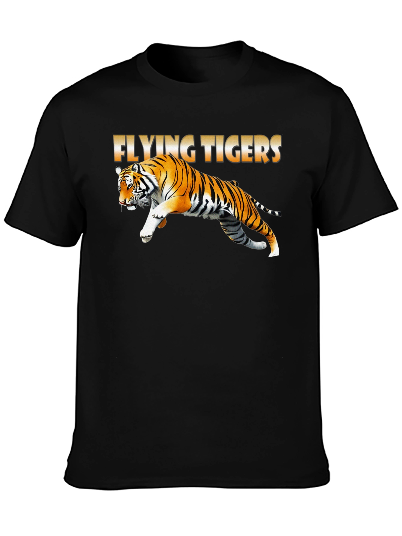 Black Flying Tigers Graphic T-Shirt view 3