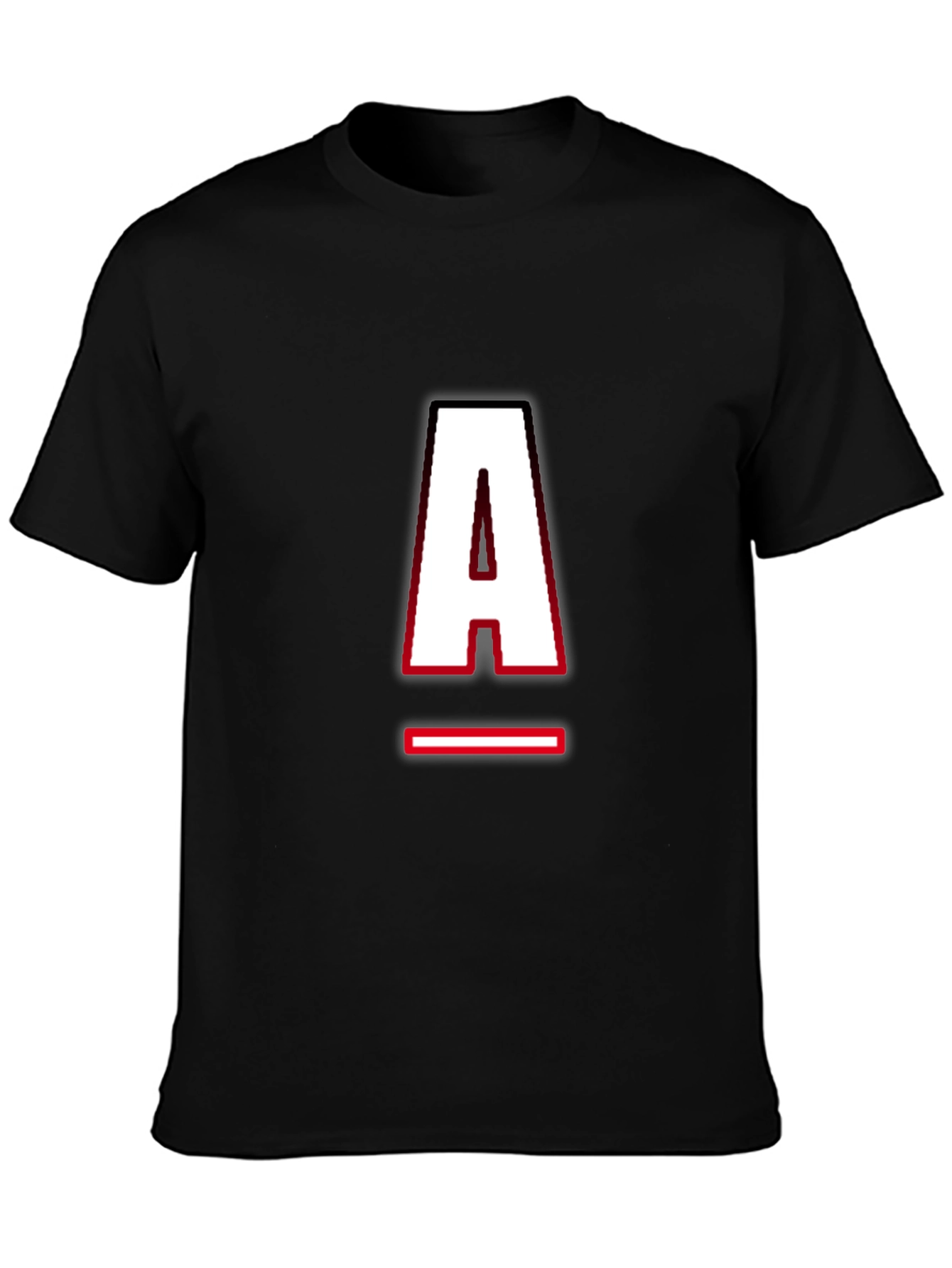 Black Letter "A" Graphic T-Shirt - Black view 3