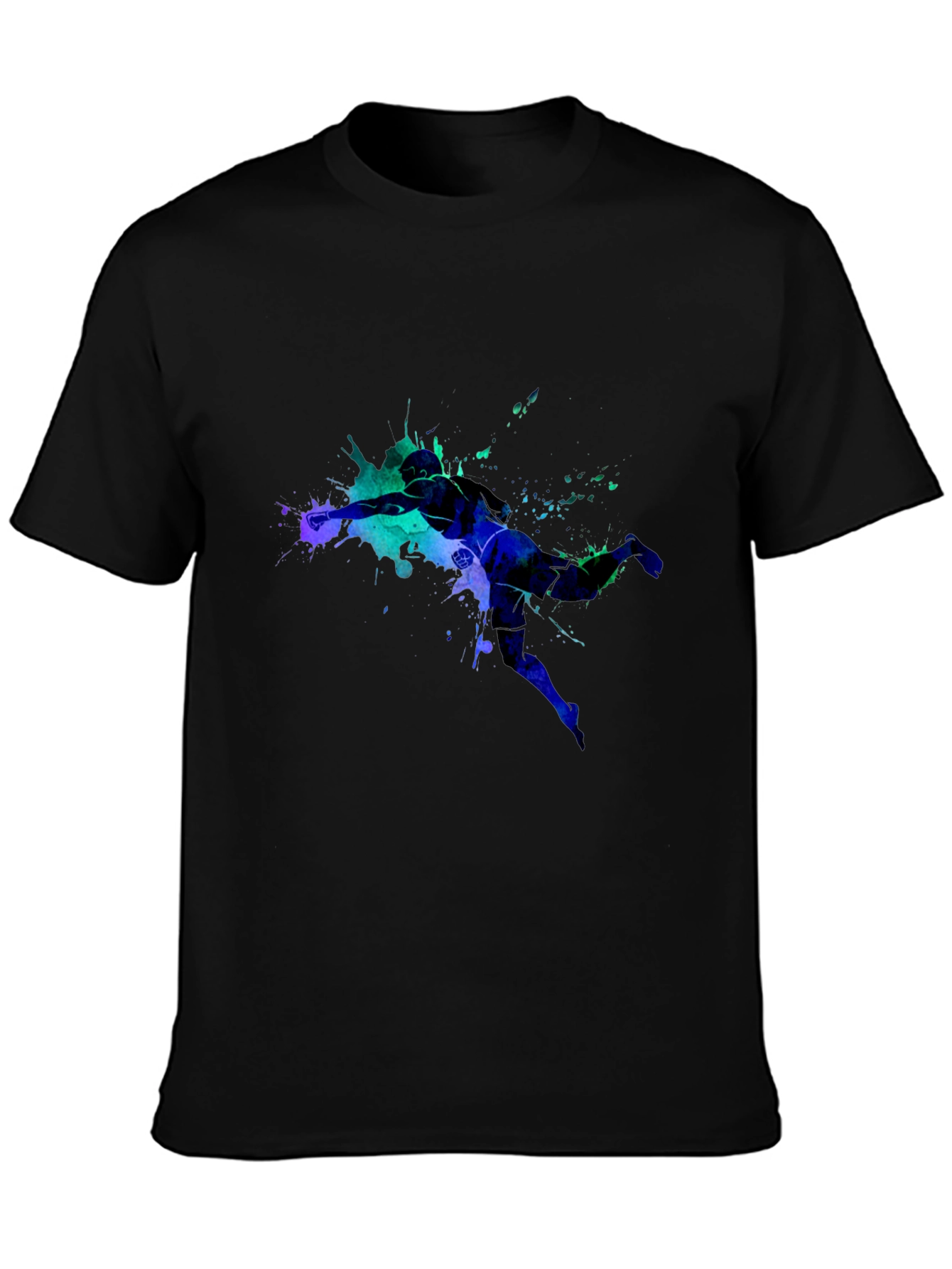 Black Abstract Athlete Graphic Tee view 3