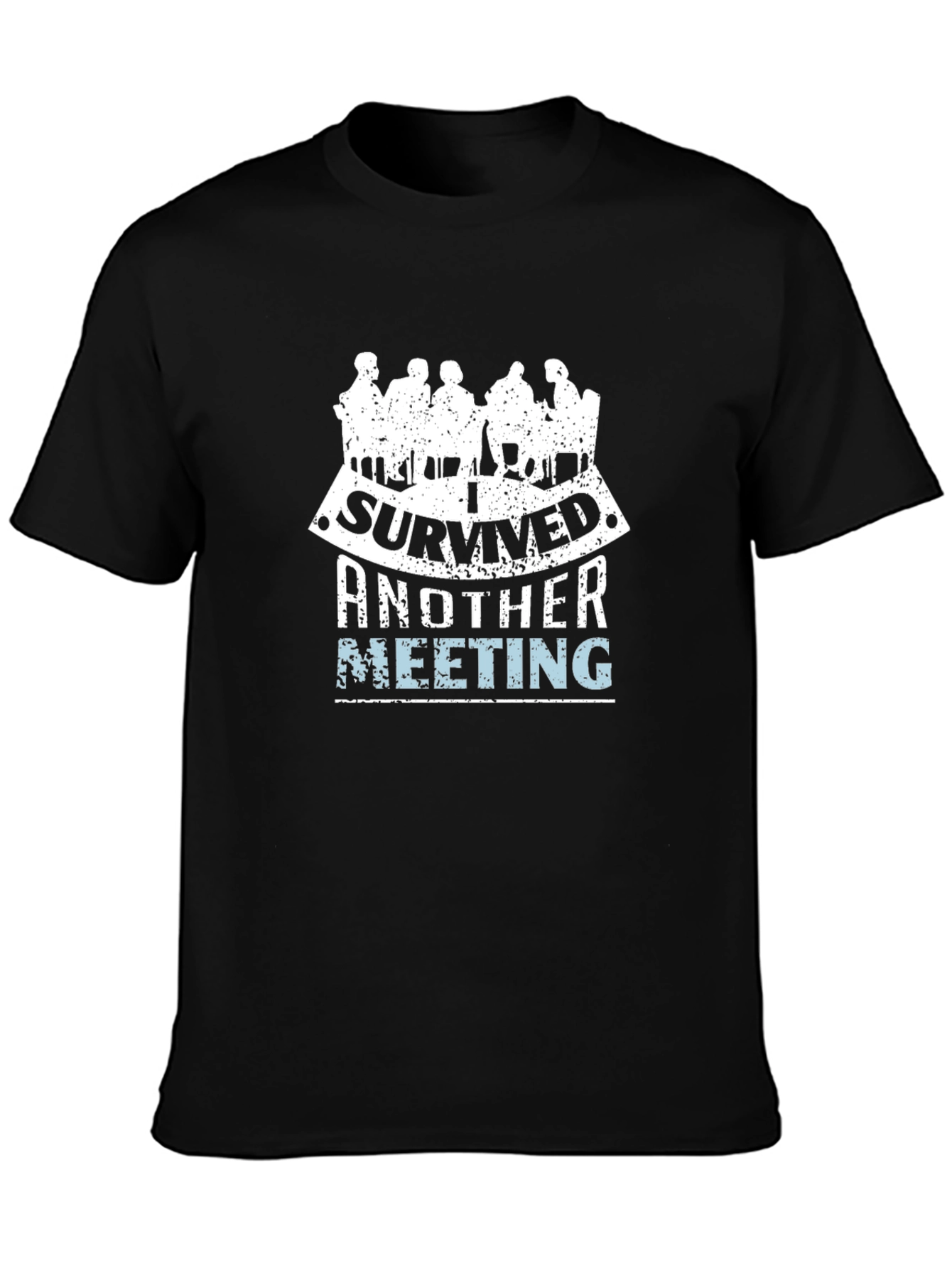 Black I Survived Another Meeting Graphic Tee - Black view 3