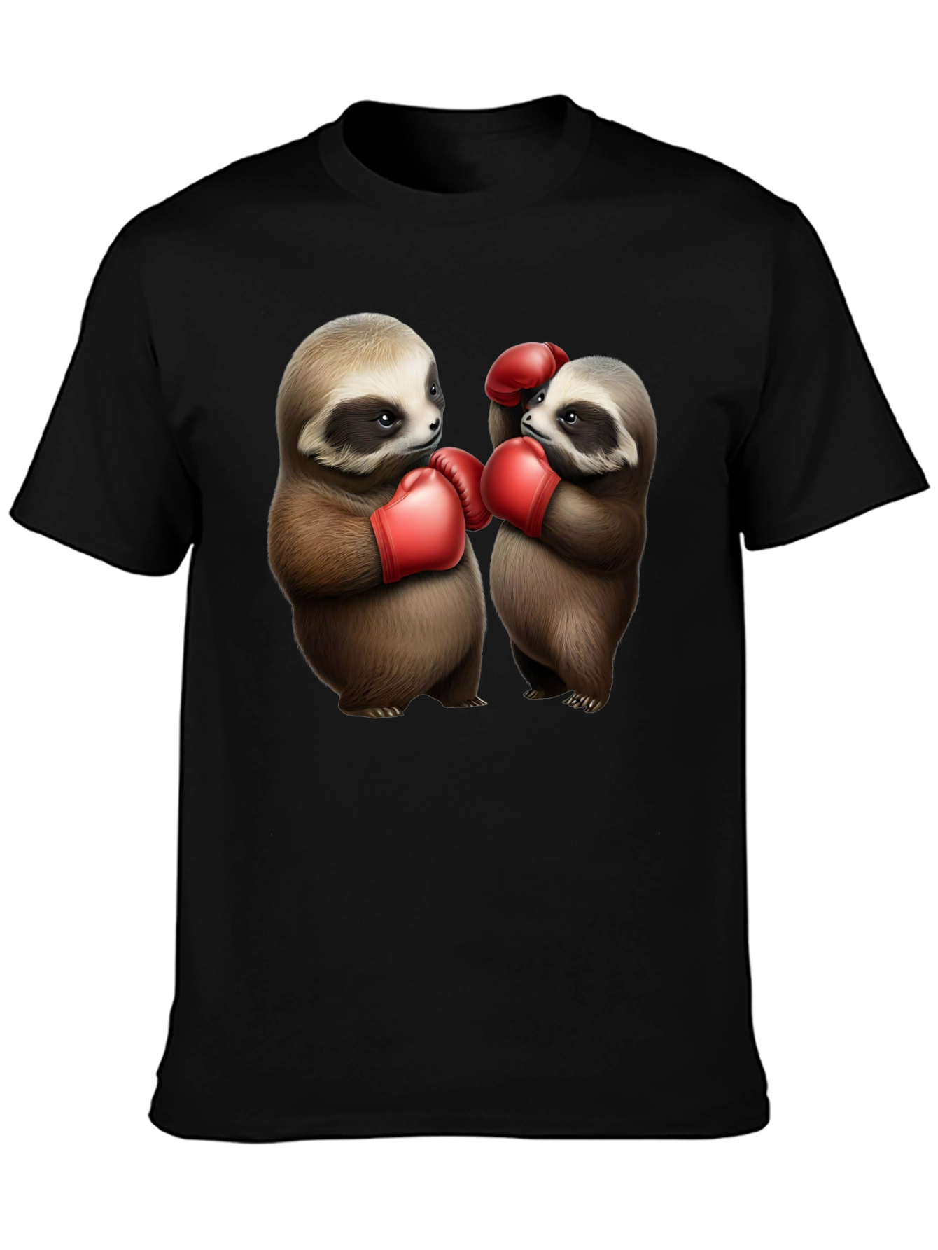 Black Sloth Boxing T-Shirt: Funny Animal Tee view 3