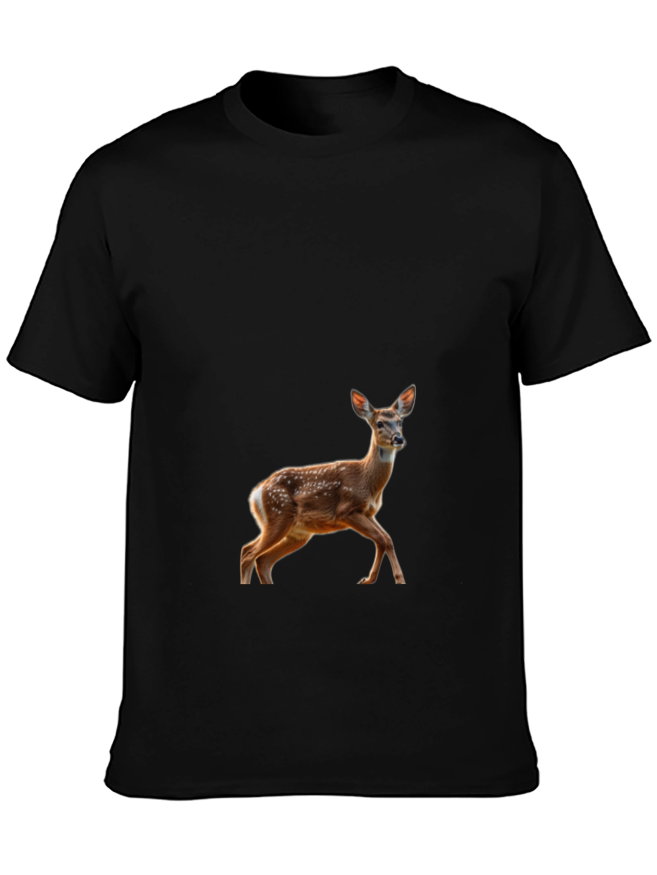 Black Deer Graphic Black T-Shirt view 3