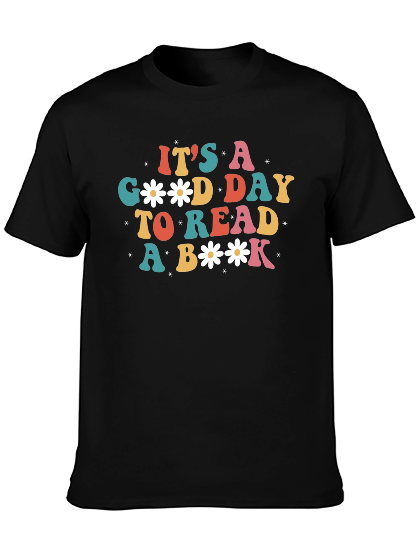 Black Retro Book Lover T-Shirt - It's a Good Day to Read view 3