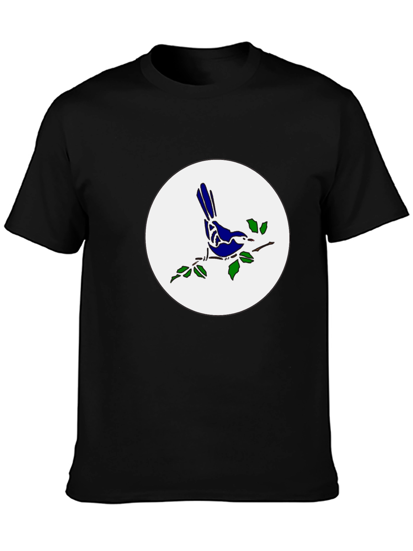 Black Bird on Branch T-Shirt - Stylish Graphic Tee view 3