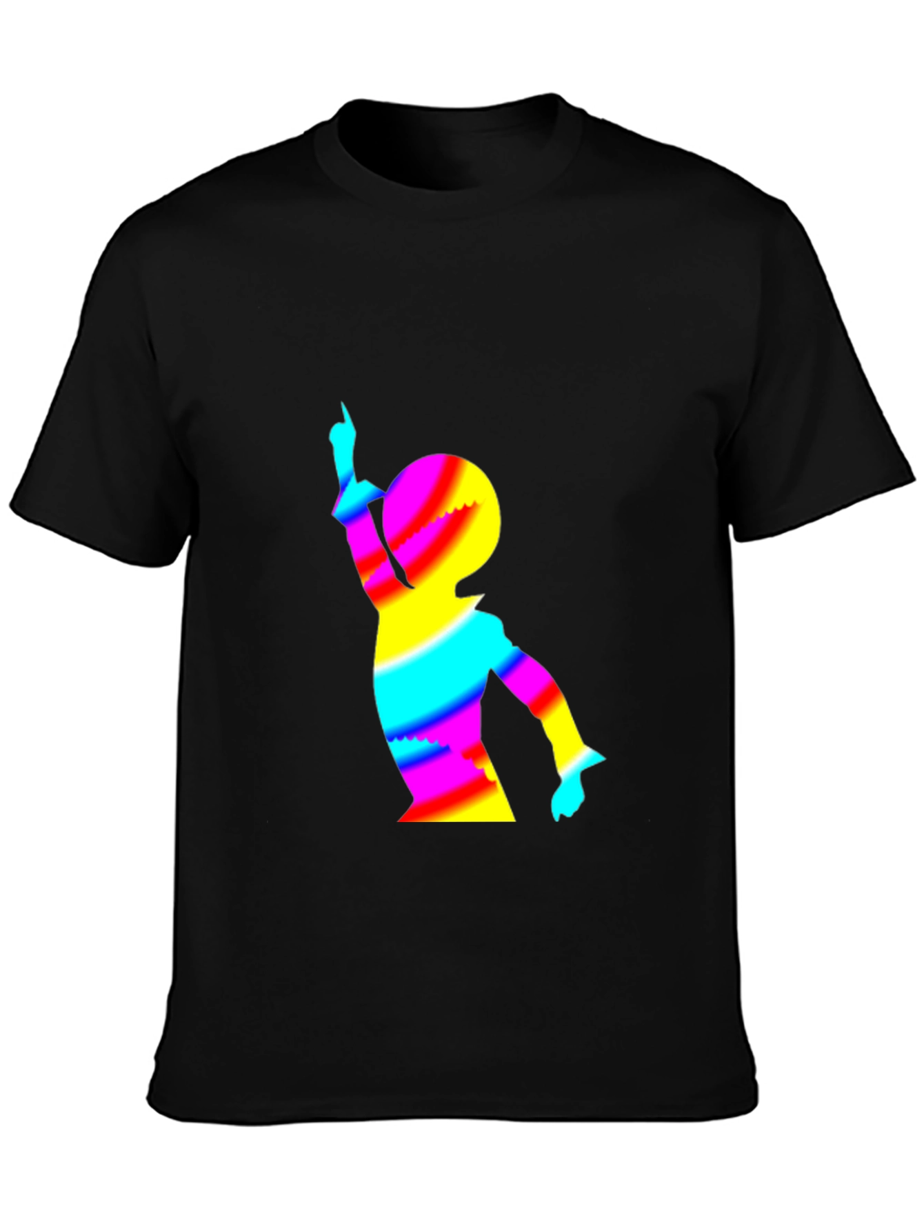 Black Retro Rainbow Silhouette Tee view 3