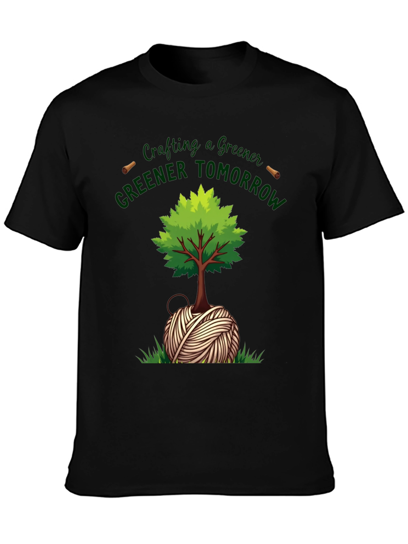 Black Crafting a Greener Tomorrow T-Shirt view 3
