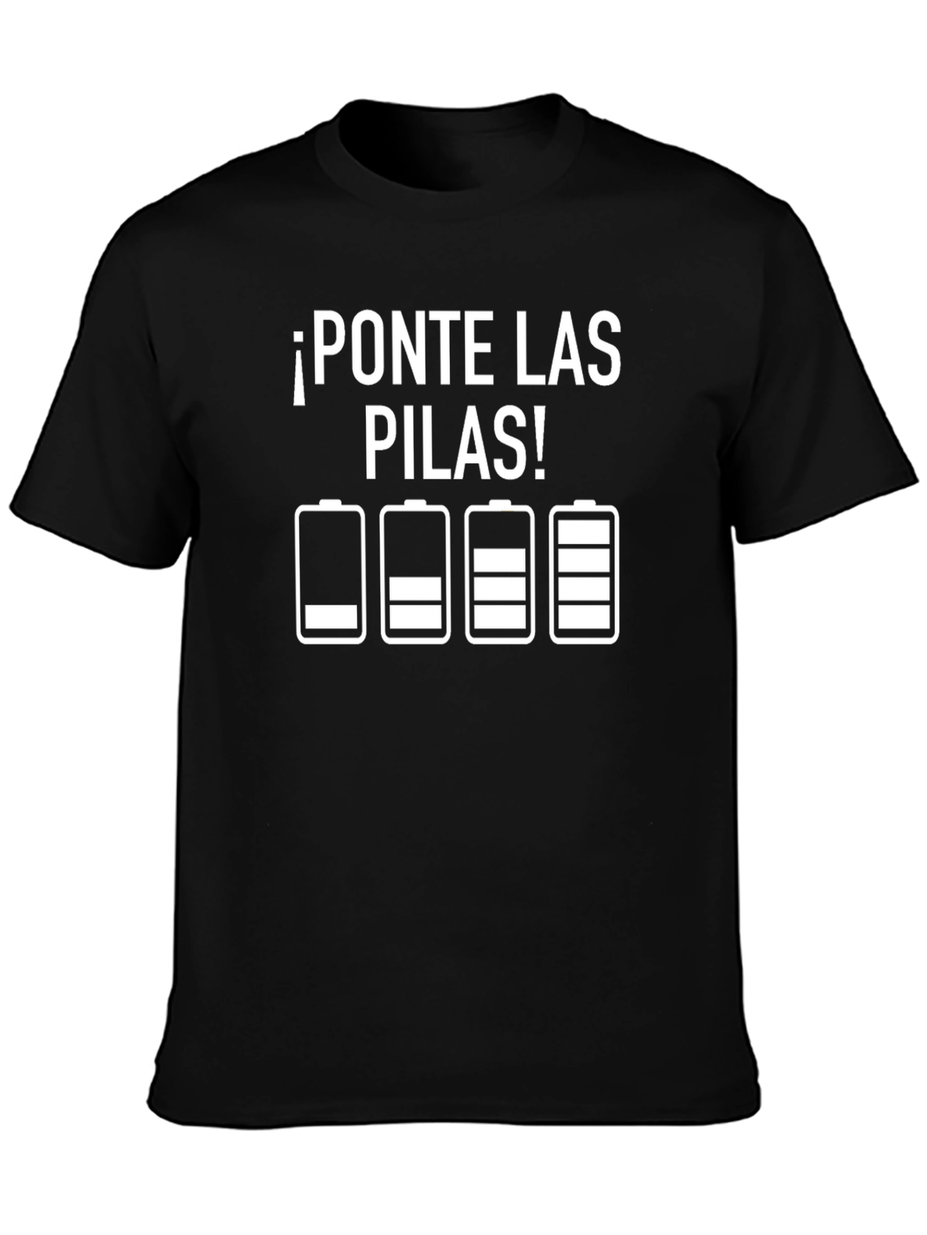 Black Ponete las Pilas T-Shirt - Men's Crew Neck Tee view 3