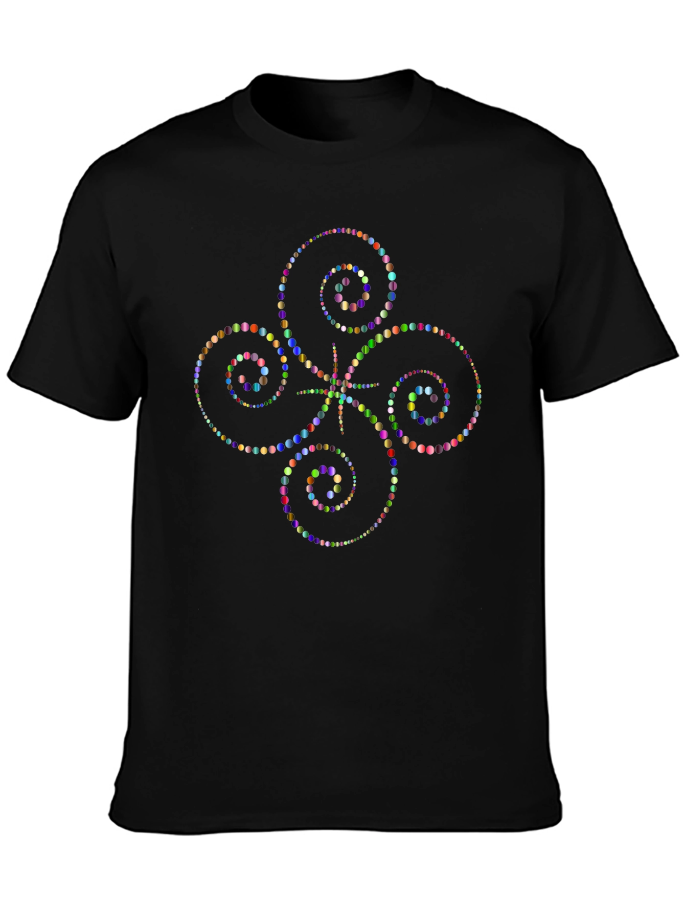 Black Geometric Swirl T-Shirt - Black view 3