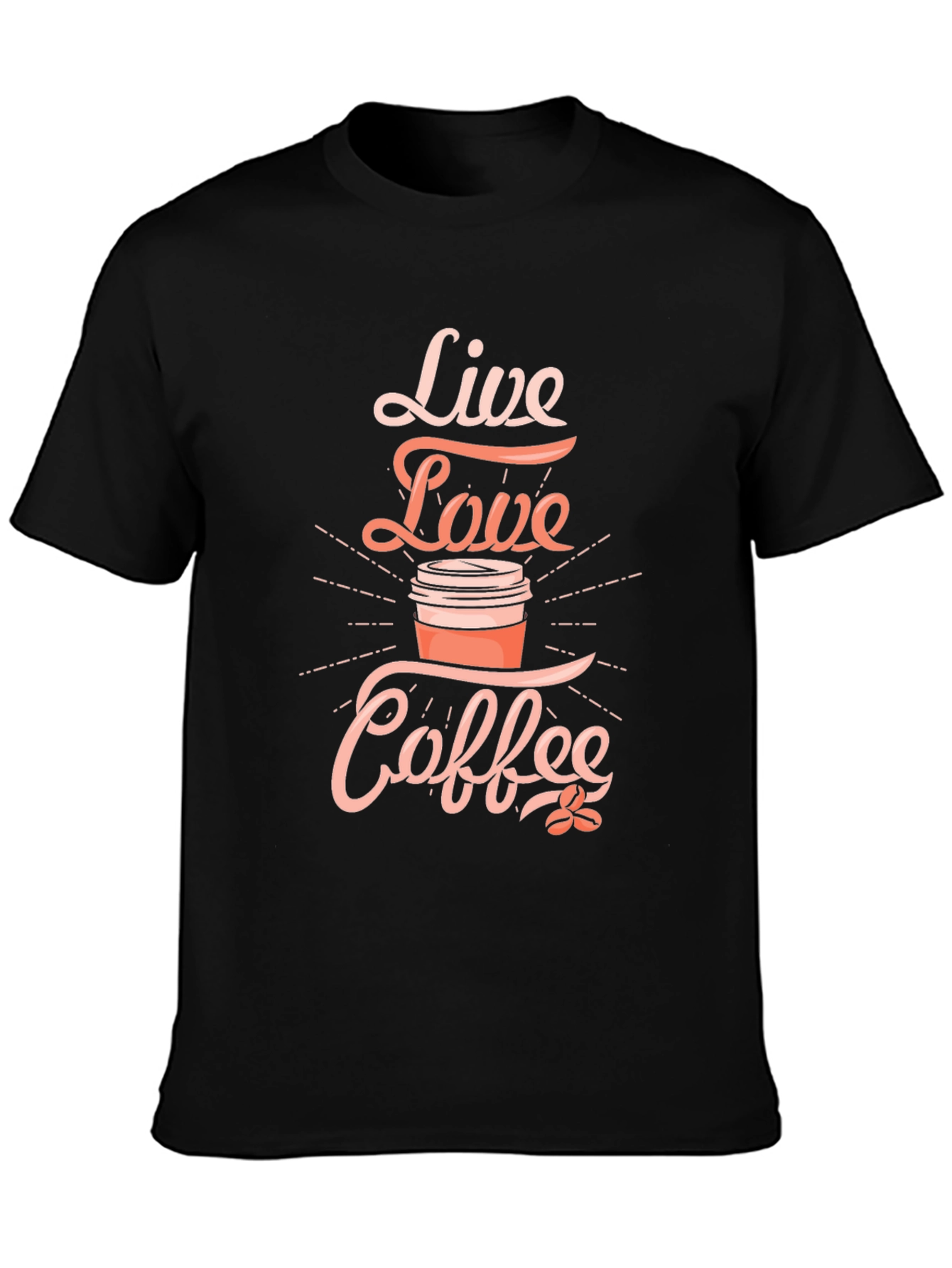 Black Live Love Coffee Black T-Shirt view 3